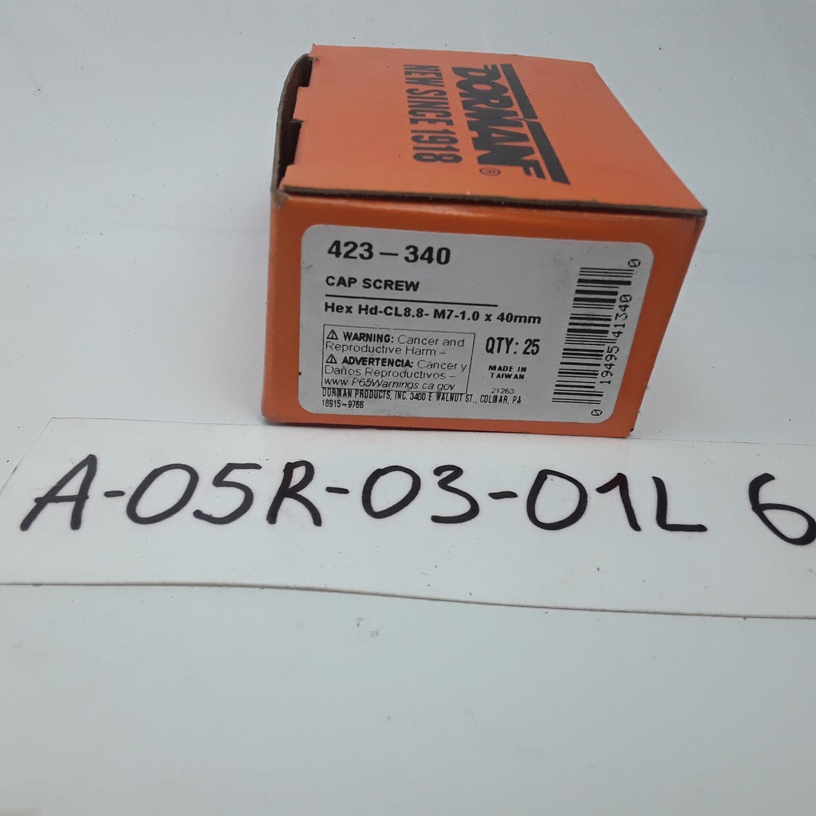 Dorman 423-340 Cap Screw-Hex Steel Head-Class 8.8- M7-1.0 x 40mm Set of 25