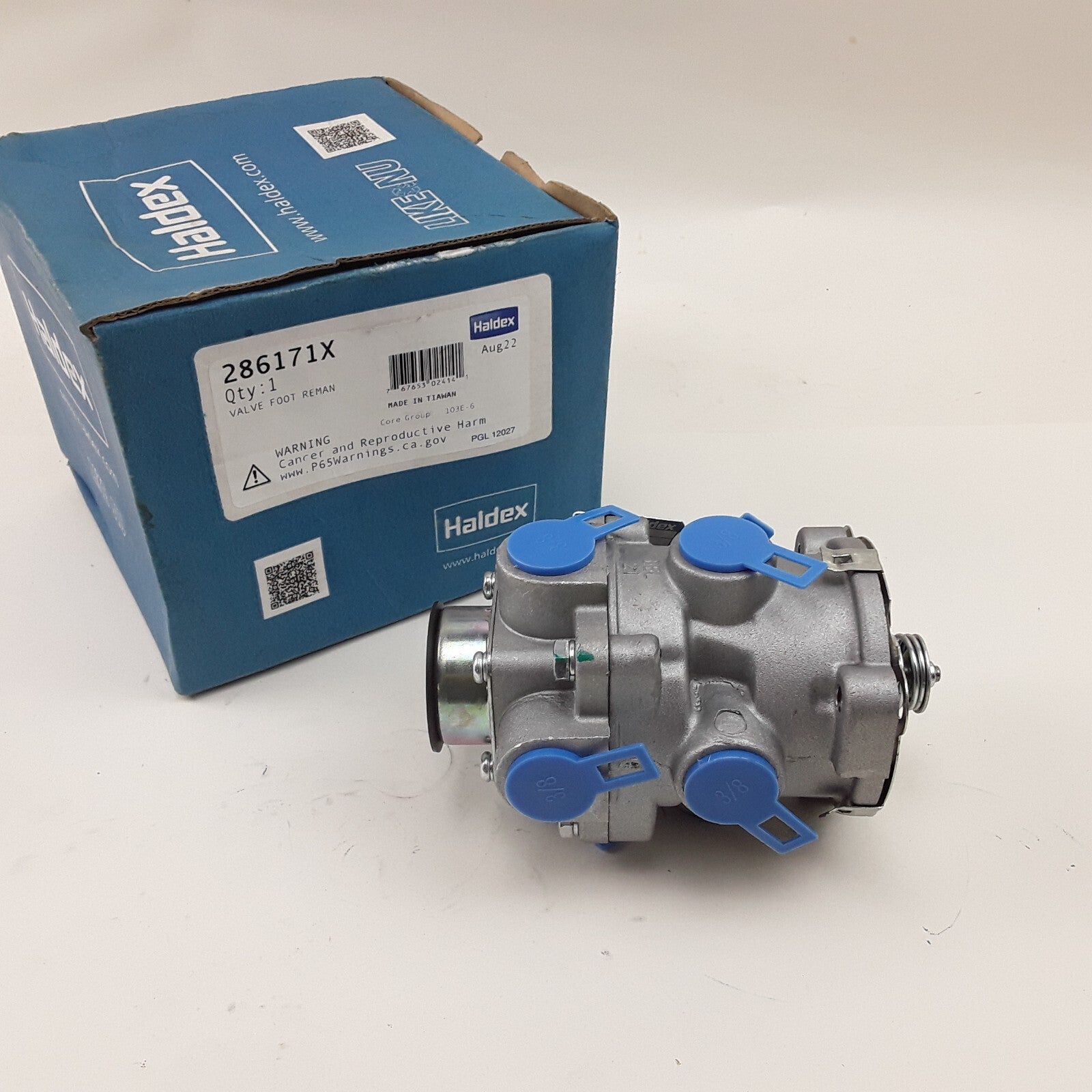 Haldex 286171X Reman E-6 Dual Circuit Air Brake Foot Valve Assembly Heavy Duty
