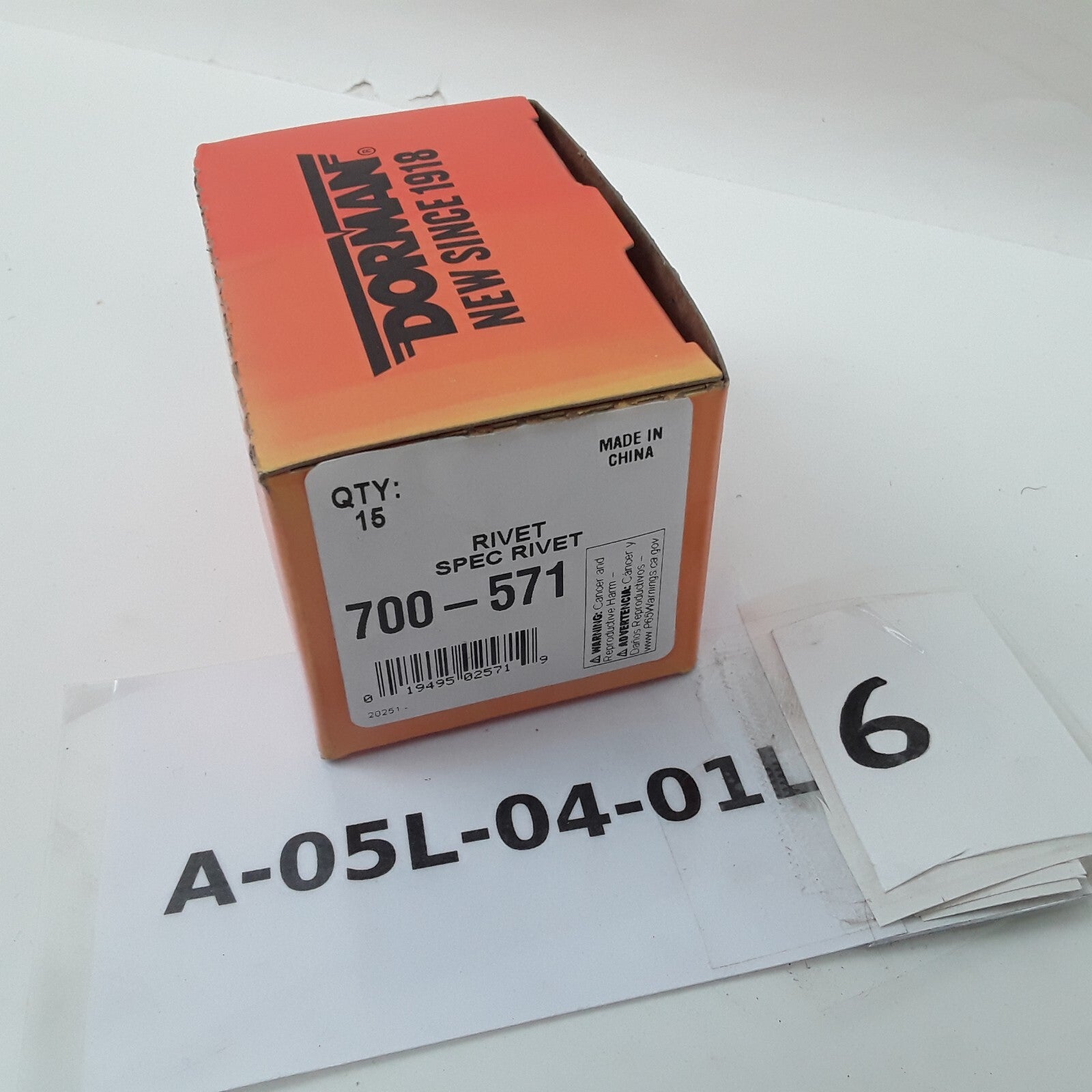 Car Truck Fastener Retainer Spec Rivet-Push In-Hole Diameter .4375 In Pack of 15