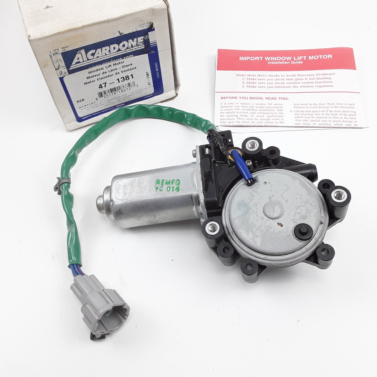 Cardone 47-1381 Front Right Power Window Motor Fits Nissan Quest 2004 2005-2009