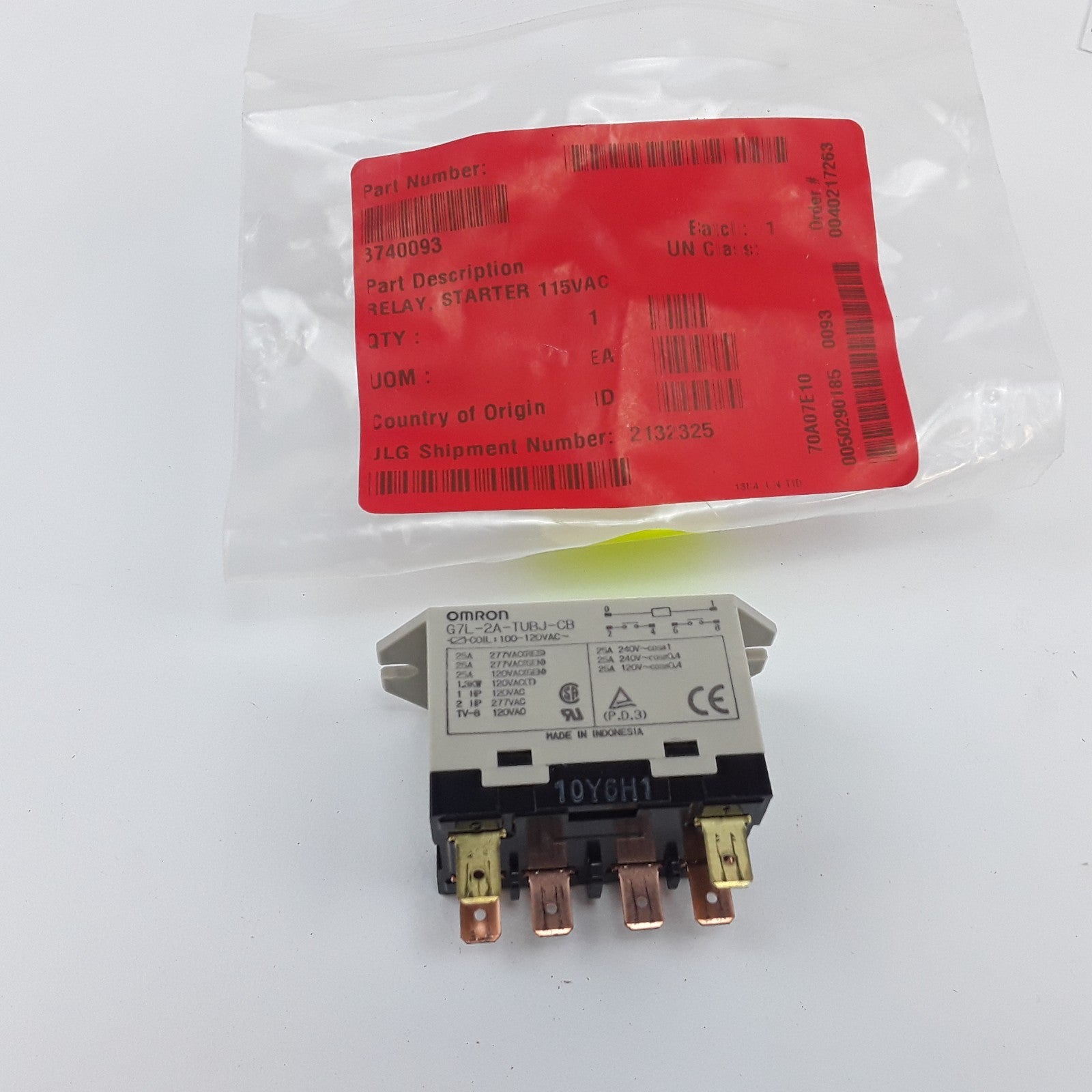 Omron 8740093 Power Relay Starter Switch 115 VAC For HVAC & Refrigeration