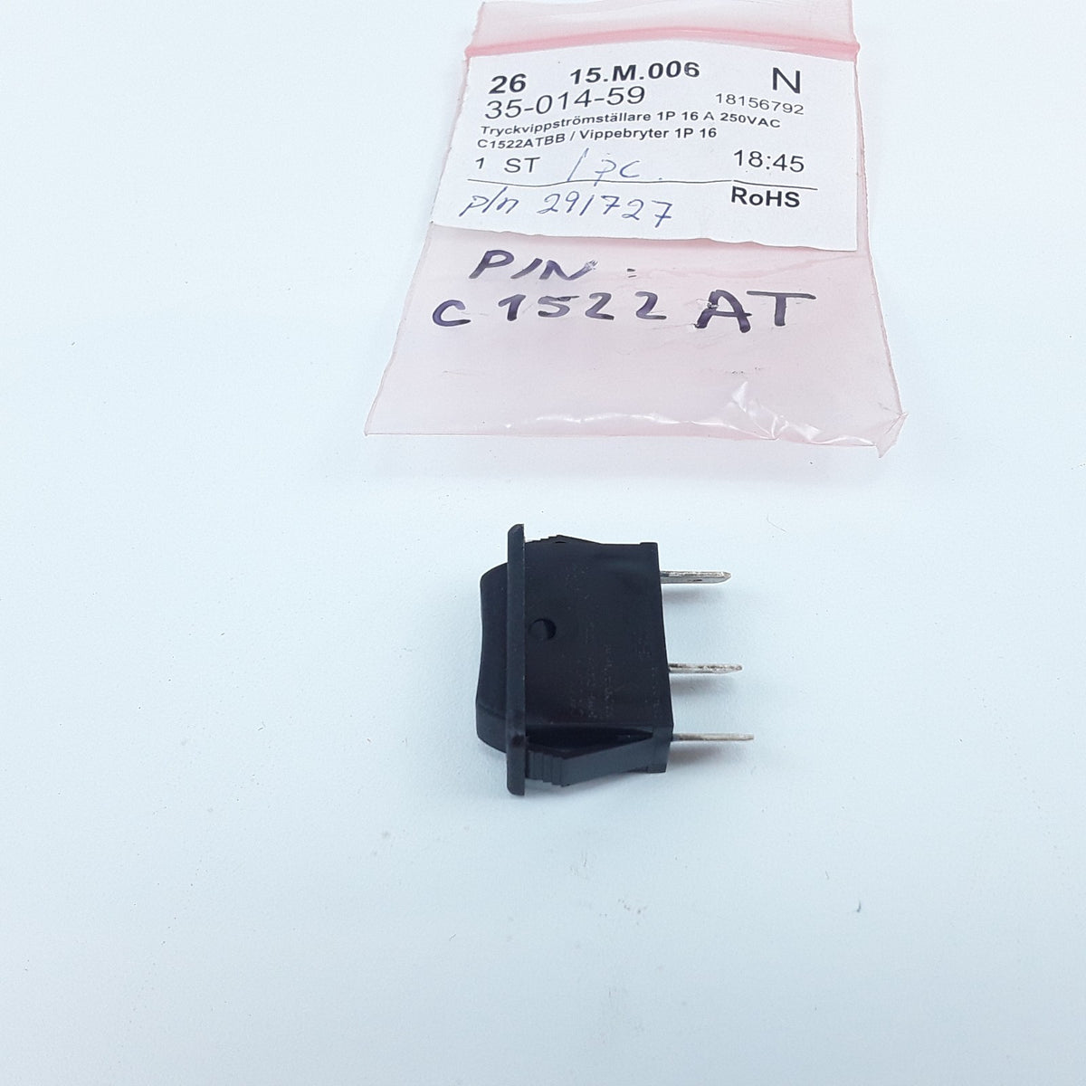 Svetruck 1522 Rocker Switch 16A 250VAC For Kalmar Water Dispensers Forklifts