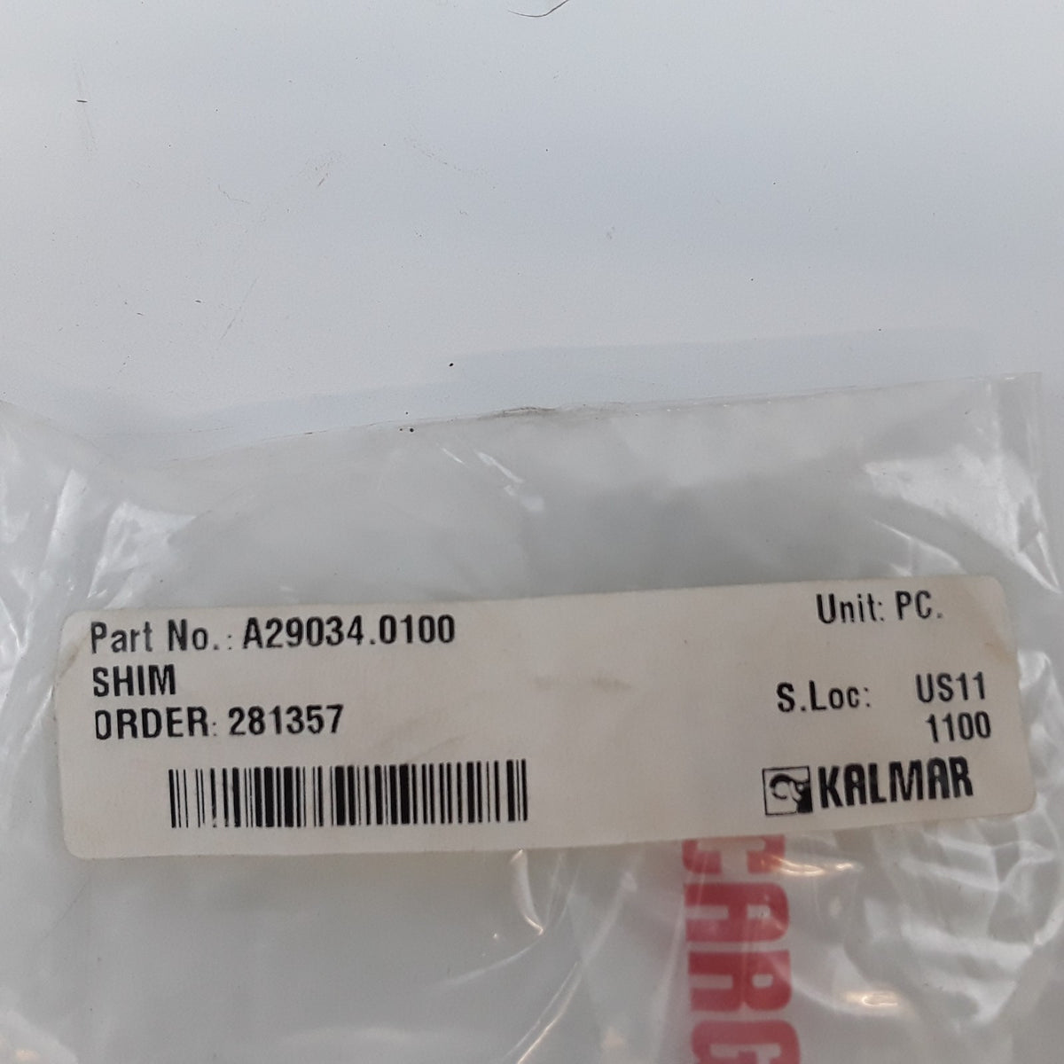 Kalmar A29034.0100 Shim Spacer For Container Reach Stacker Spare Parts