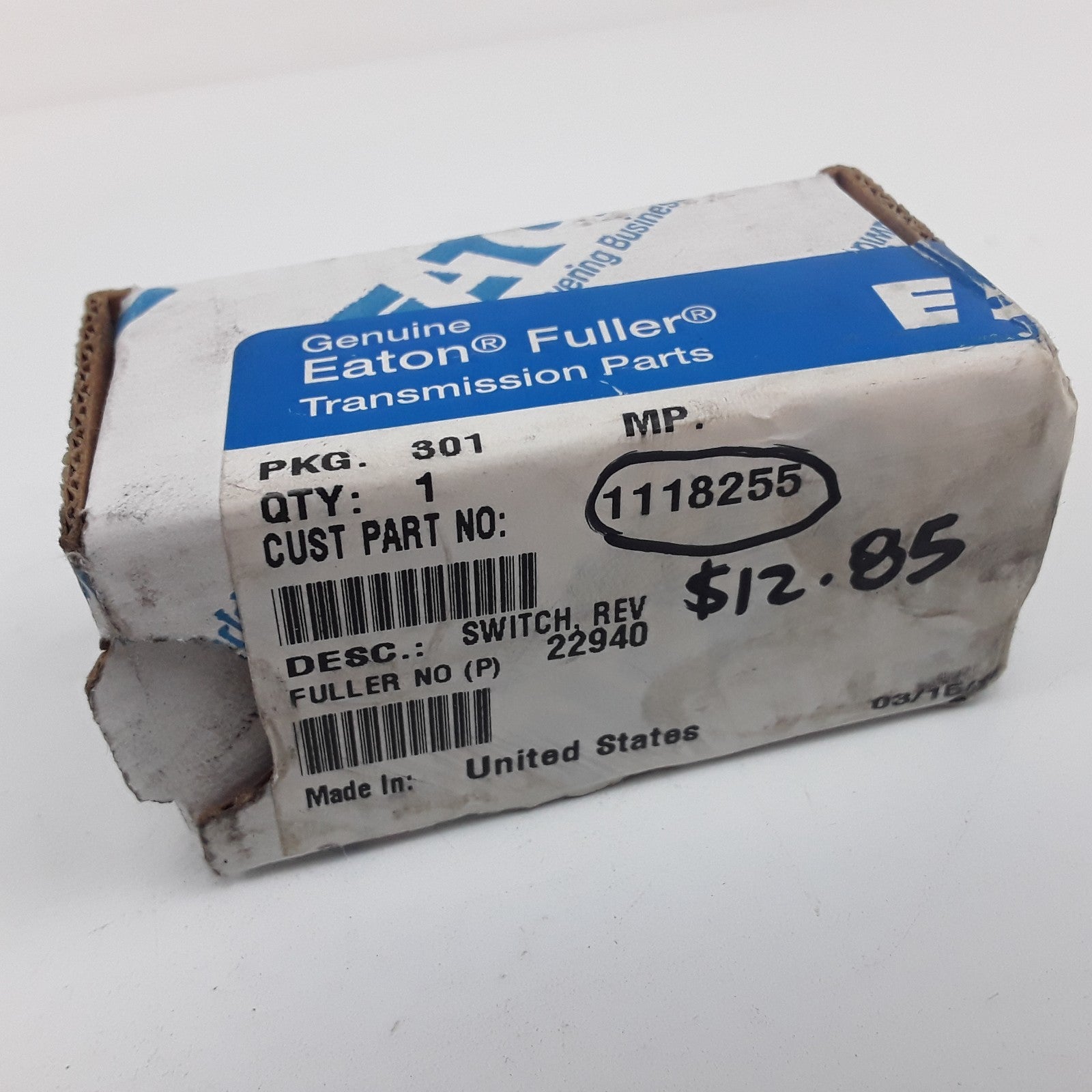 Eaton 1118255 Transmission Reverse Switch Assembly For Heavy Duty Trucks
