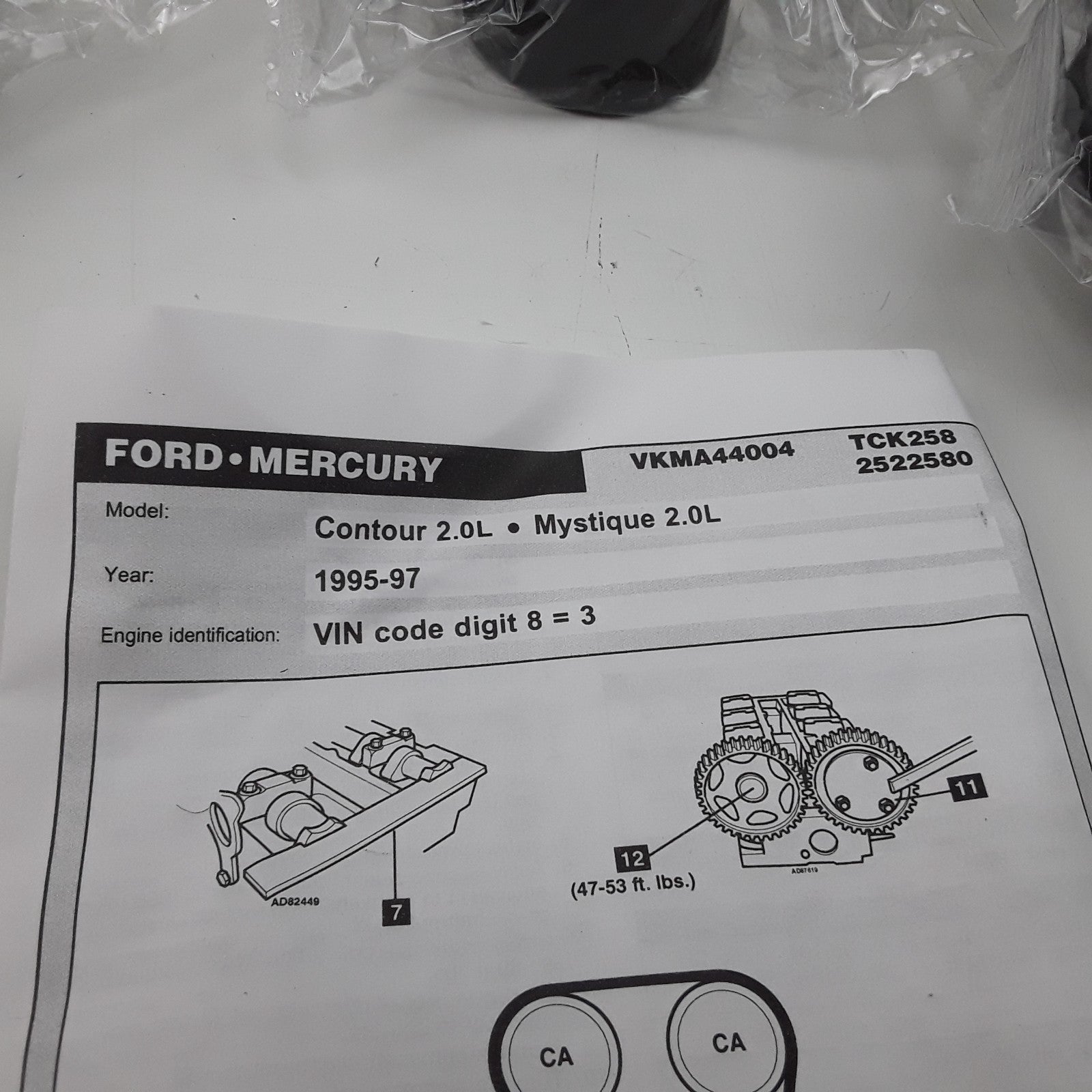 Engine Timing Belt Kit Fits Ford Mystique Contour Mercury Mystique (1995-1997)