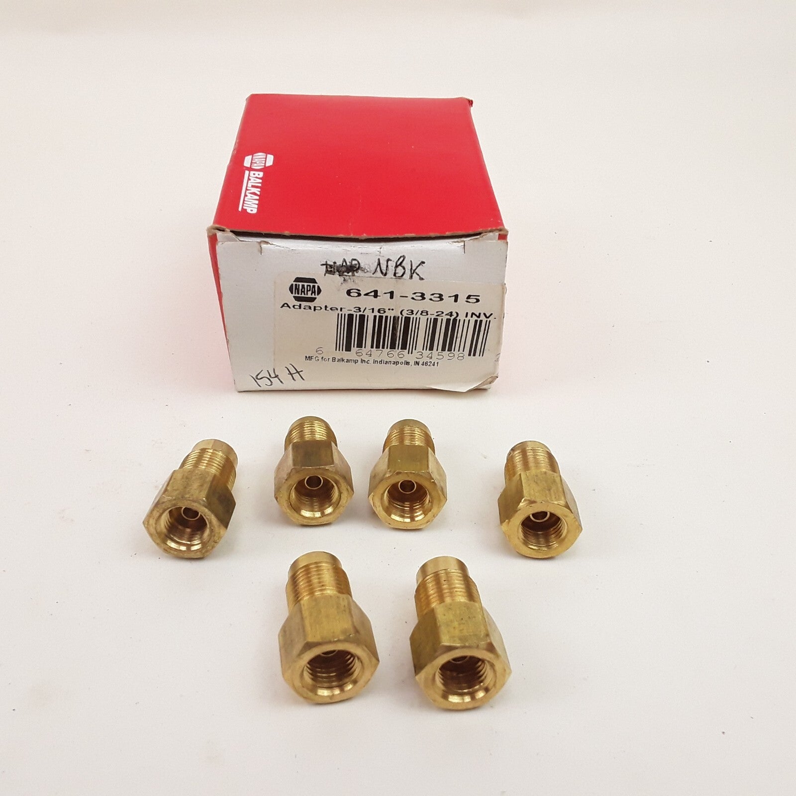 Set of 6 Car Truck Brass Adapter, Female(3/8-24 Inverted), Male(M12x1.0 Bubble)
