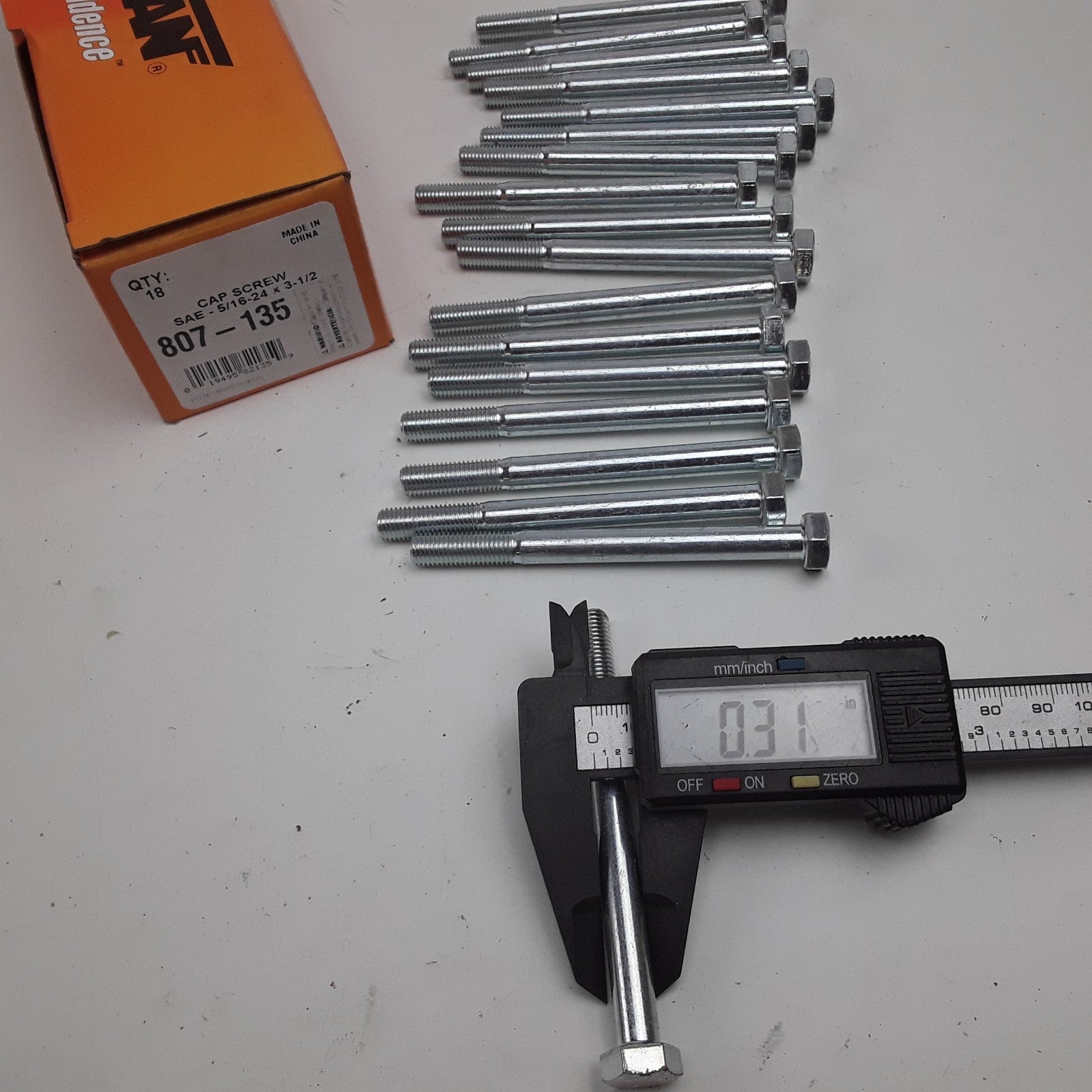 Dorman 807-135 Cap Screw-Hex Steel Head-Grade 5- 5/16-24 x 3-1/2 in Set of 18