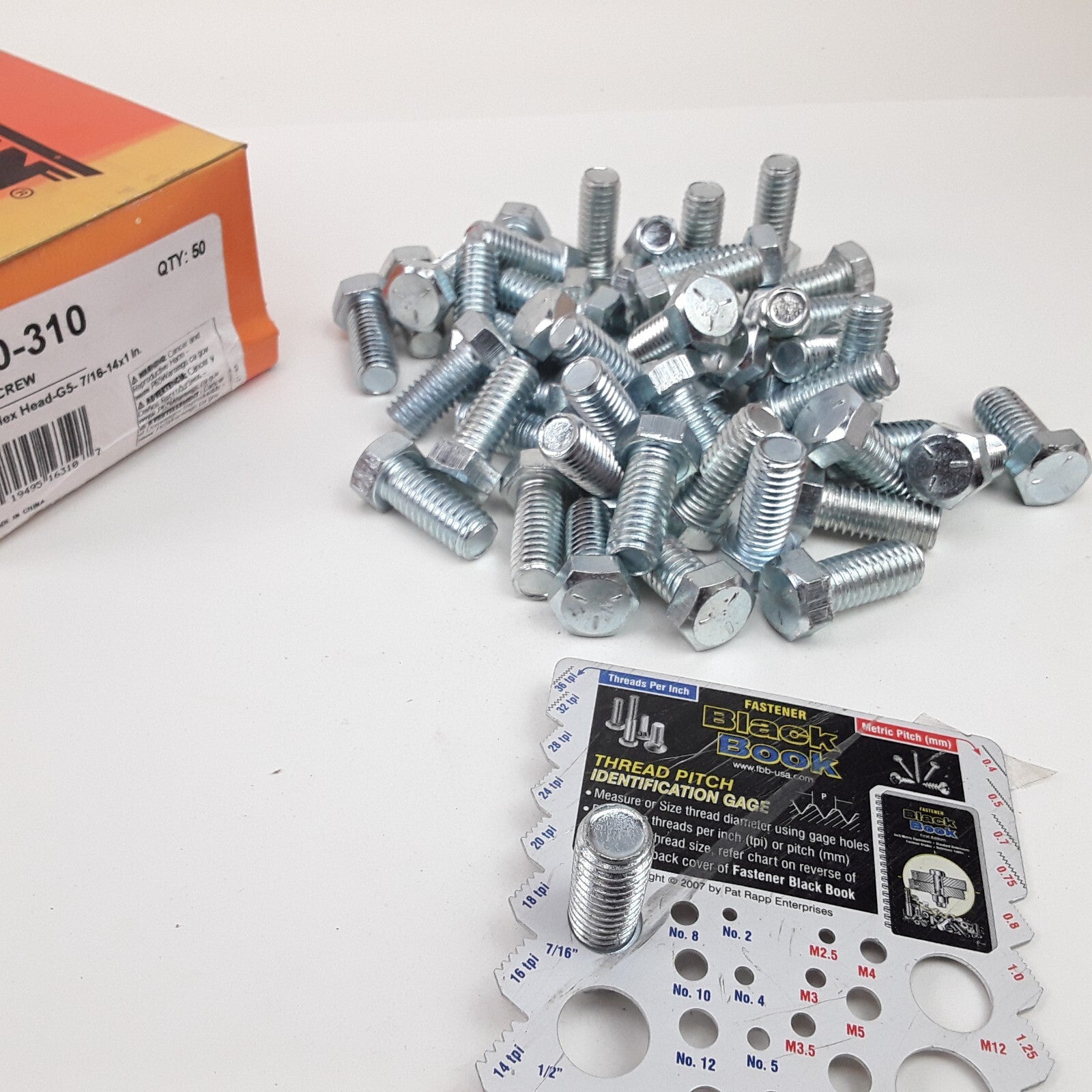 Multipurpose Car Truck Bolt Cap Screw-Hex Head-Grade 5- 7/16-14 x 1" Pack of 50