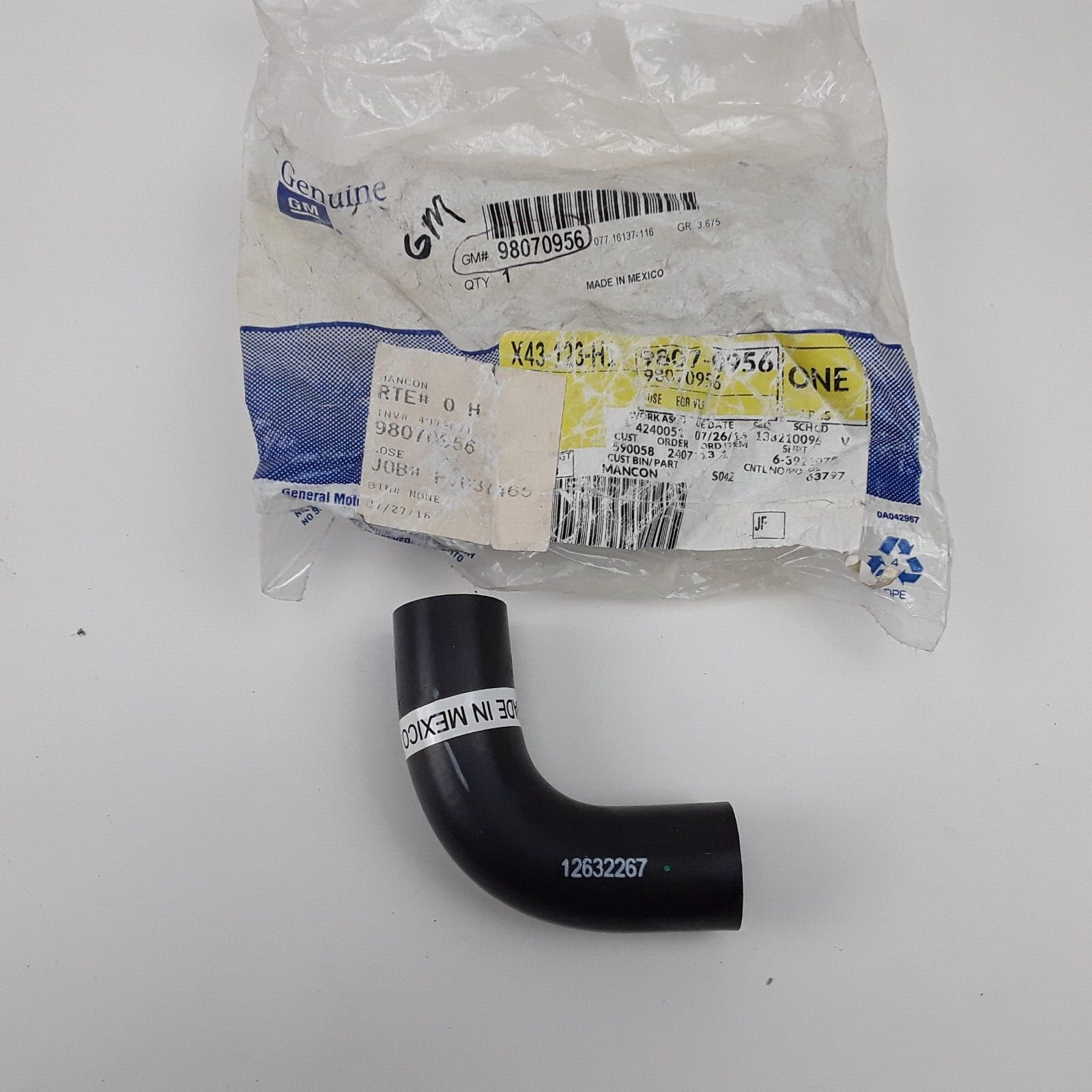GM EGR Valve Cooling Feed Hose 98070956 for Chevrolet, GMC Models 2010-2016