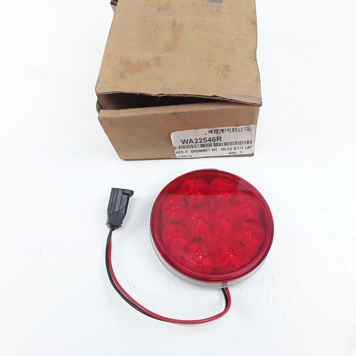 Red 4" Round 10-LED Grommet Mount S/T/T Lamp Box Midwest Truck WA22546R