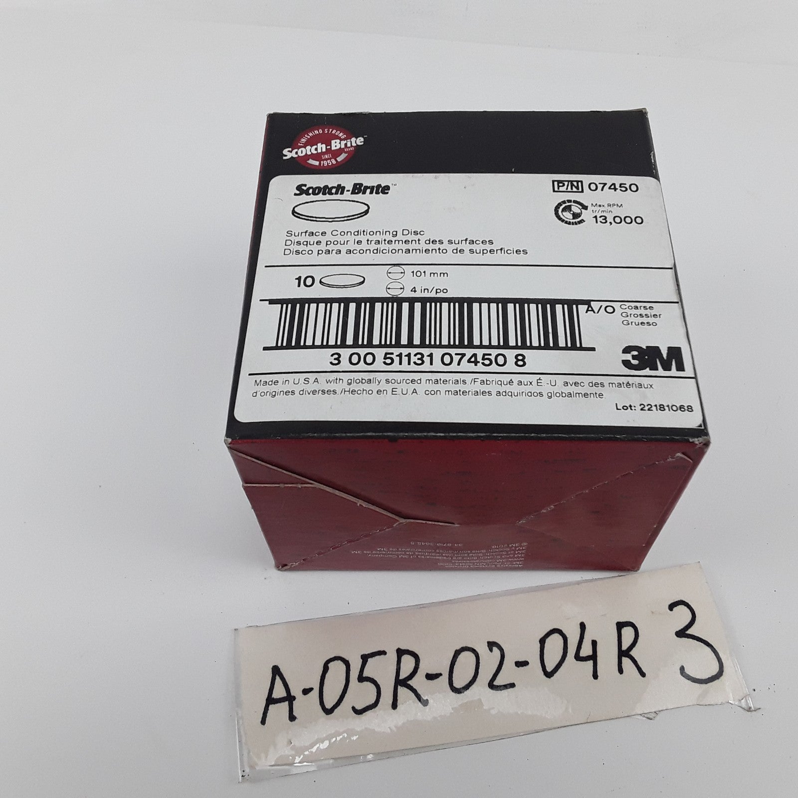 3M Automotive 07450 4" Scotch Brite Surface Conditioning Discs Coarse Brown 10pk