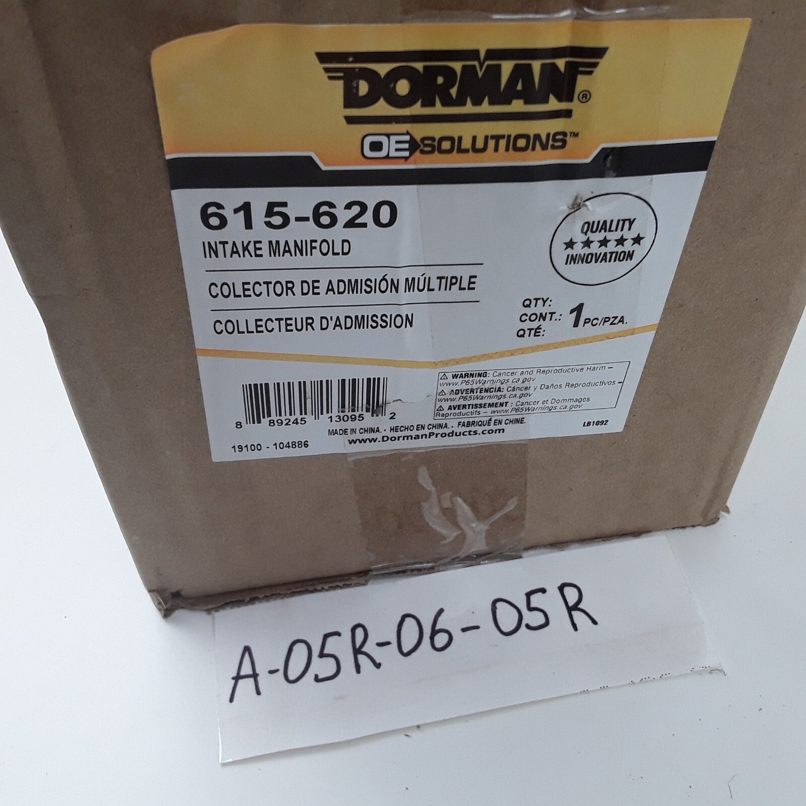 Dorman 615-620 Center Engine Intake Manifold Fits Chevrolet GMC (2007 2008 2009)