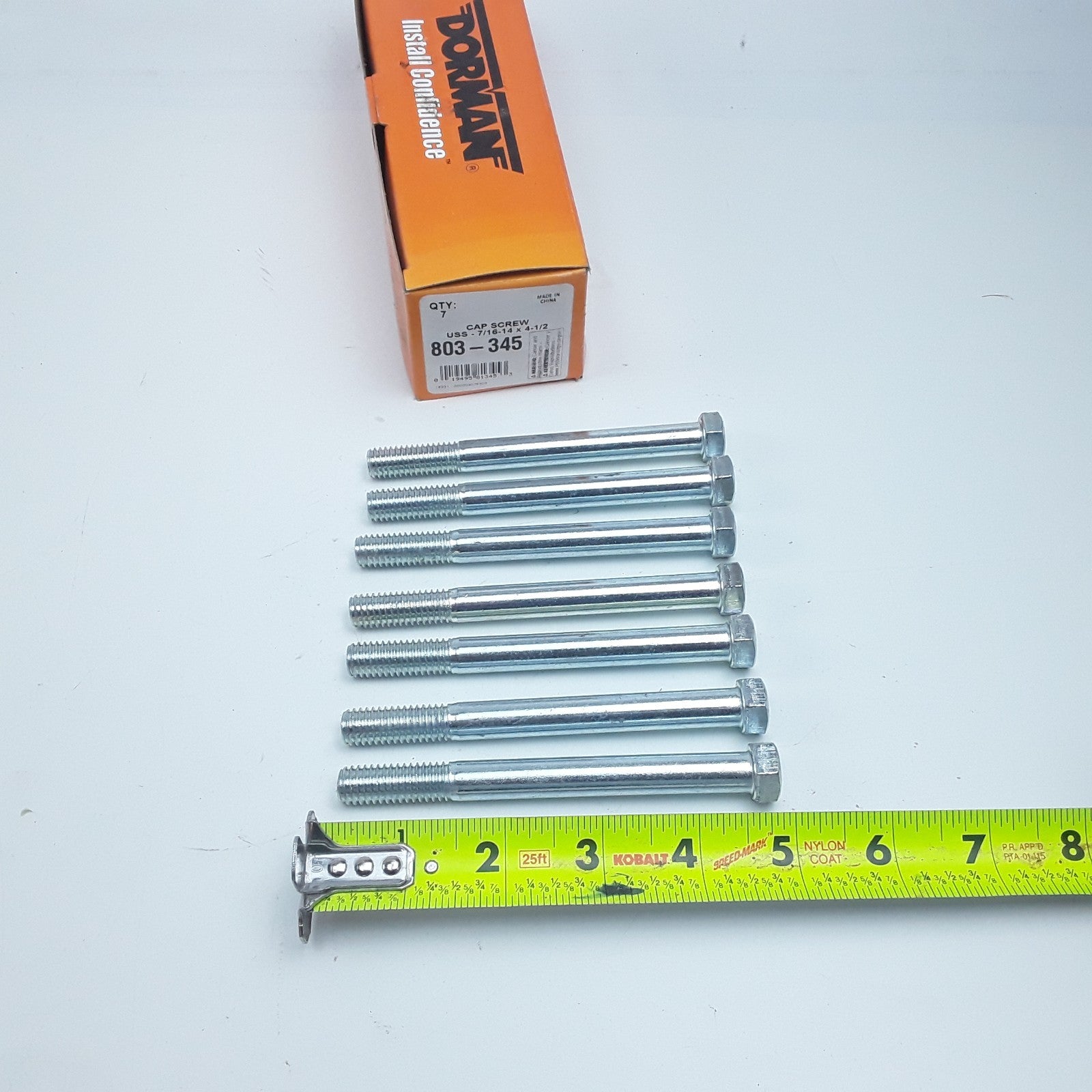 Dorman 803-345 Cap Screw-Hex Steel Head-Grade 7/16-14 x 4-1/2 in Set of 7