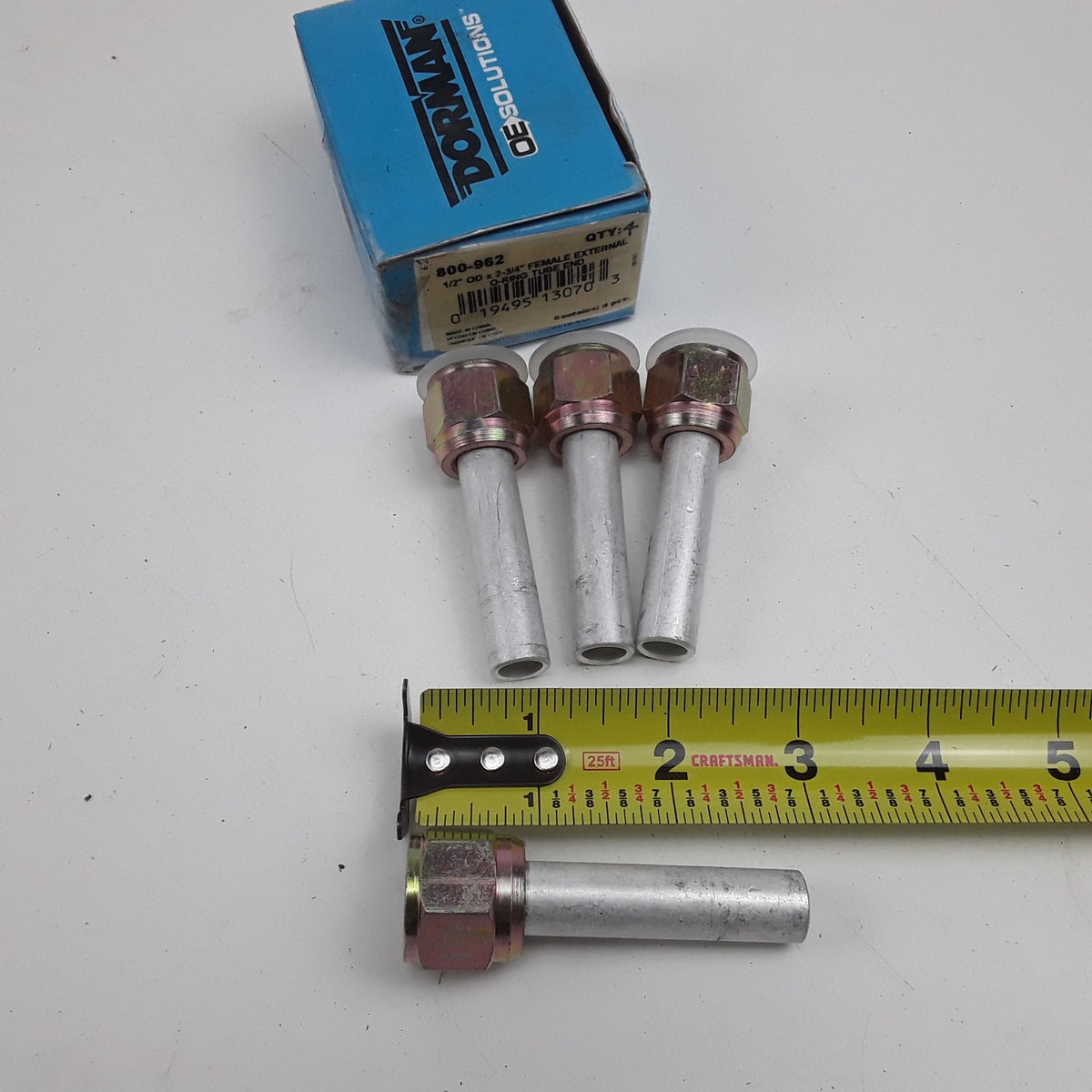 Dorman 800-962 Female External O-Ring Tube End 1/2 in OD x 2-3/4 in Set of 4