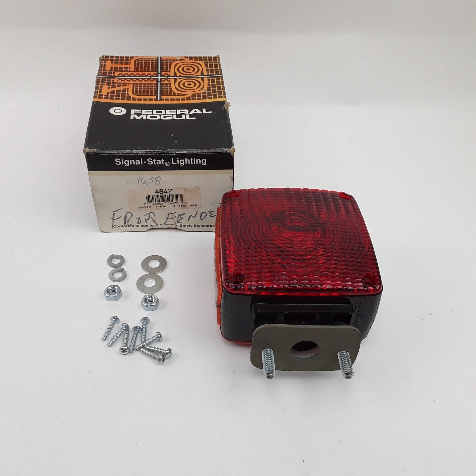 Signal-Stat 4842 Side Marker Truck Light Square 2 Stud Red/Yellow Dual Face