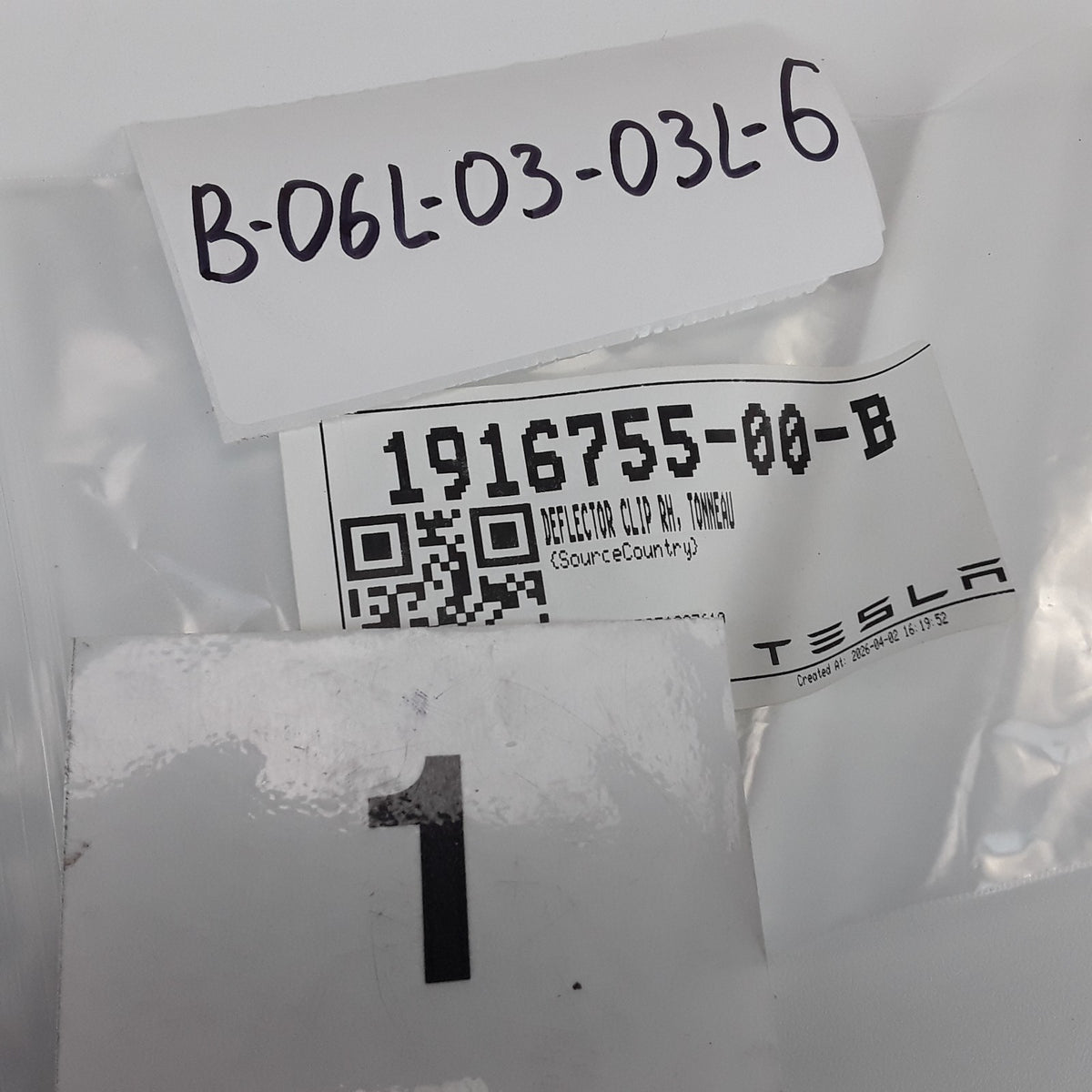 1916755-00-B Right Tonneau Deflector Clip For Tesla Cybertruck Genuine OEM New