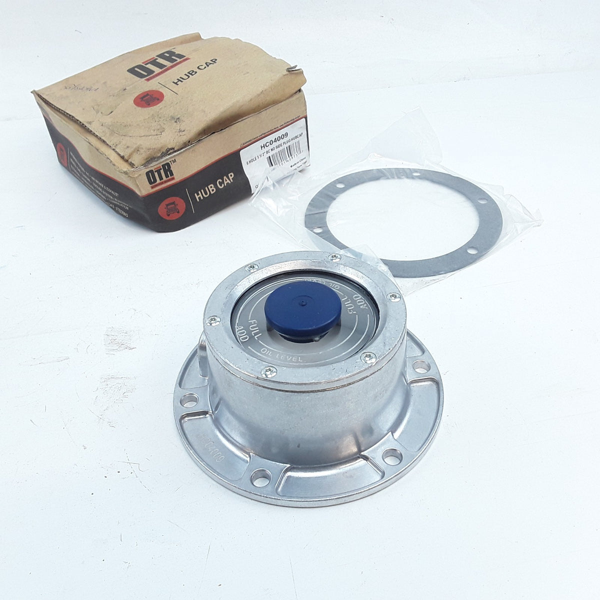 OTR HC04009 Axle Hub Cap 6-Hole 5-1/2" BC No Side Plug Fits Trailer