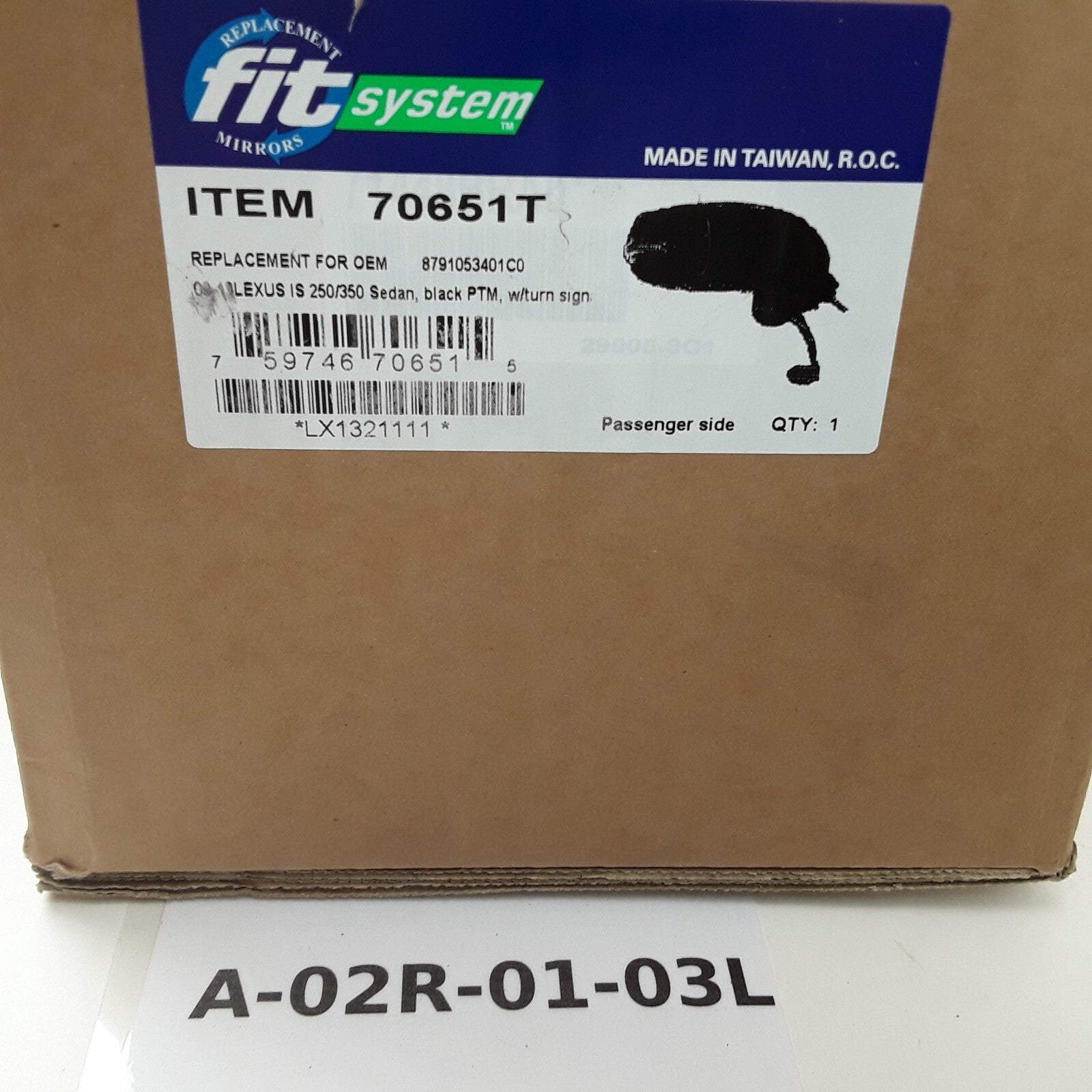 Fit System 70651T Right Side View Mirrors Fits Lexus IS 250 350 Sedan 2009-2013