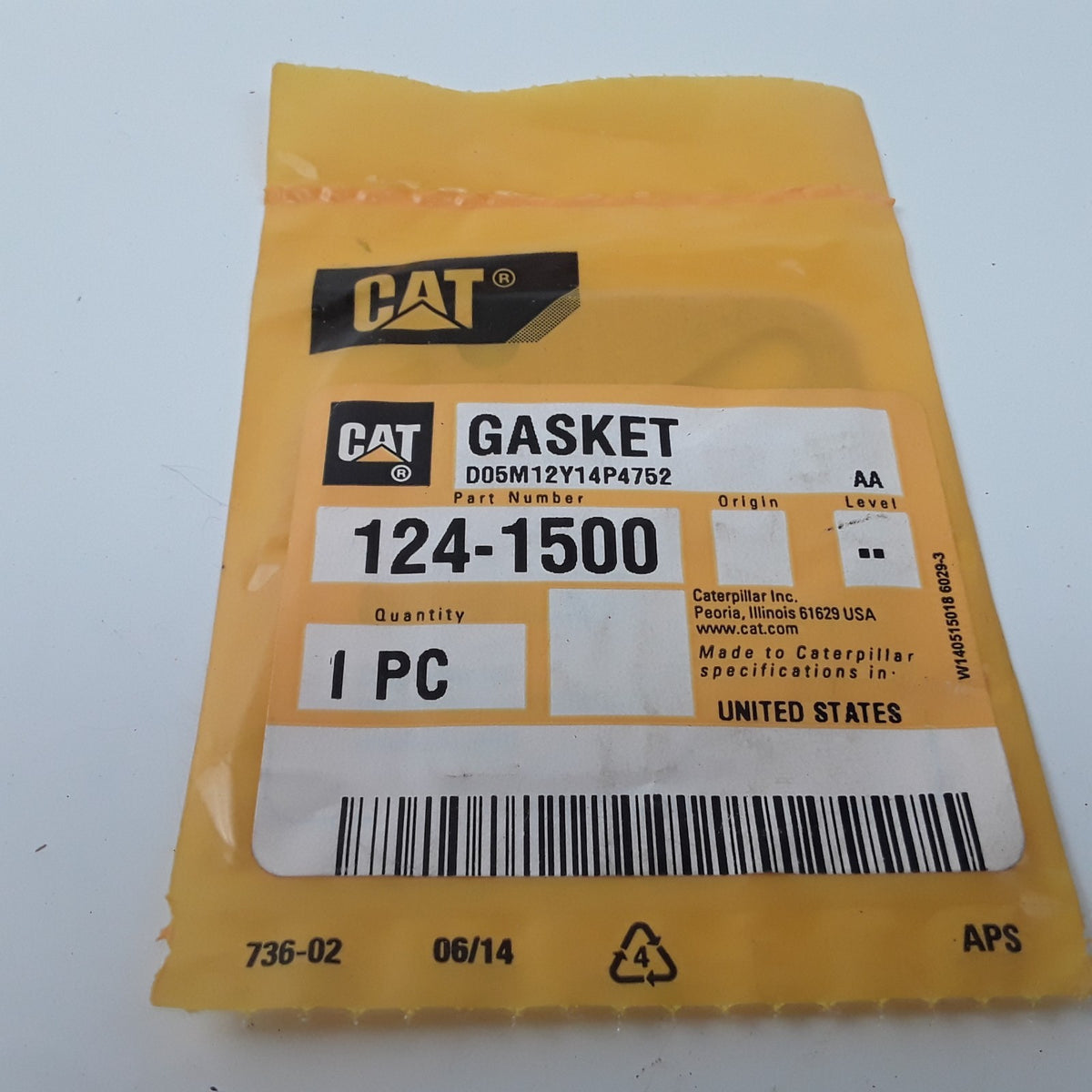 Caterpillar 1241500 Fits Cat 124-1500 Gasket Heavy Duty