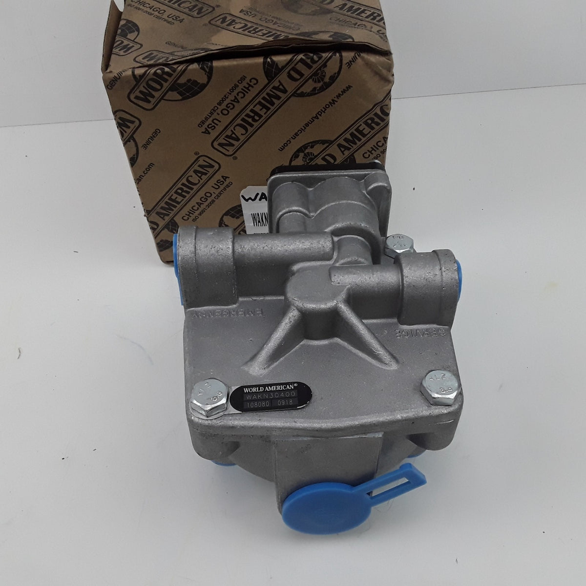 Air Brake Emergency Relay Valve - 4 Ports, 3/4" NPT Reservoir, 3/8" Delivery