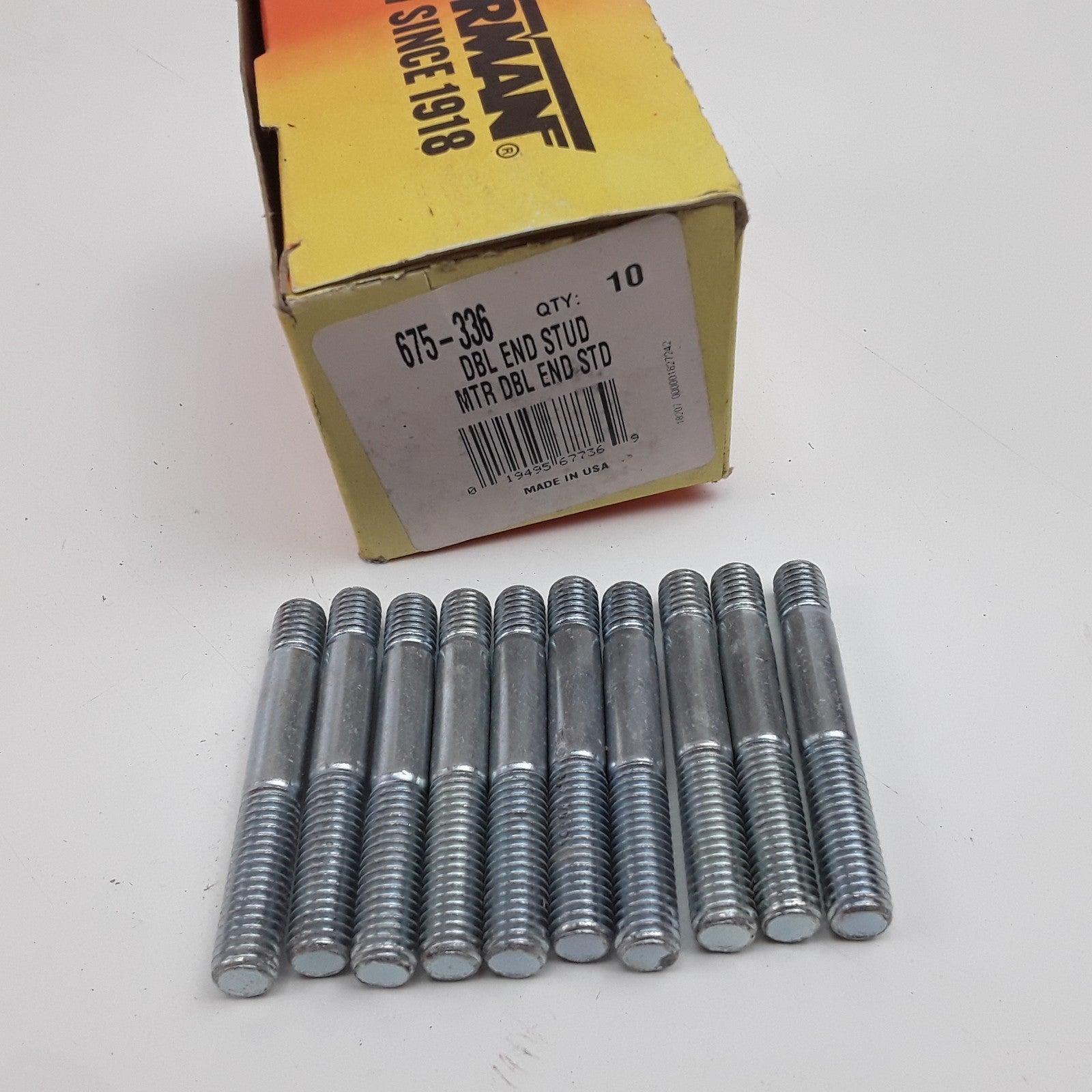 Dorman 675-336 Double Ended Stud Metal M8-1.25 x 24mm & M8-1.25 x 10mm Box of 10