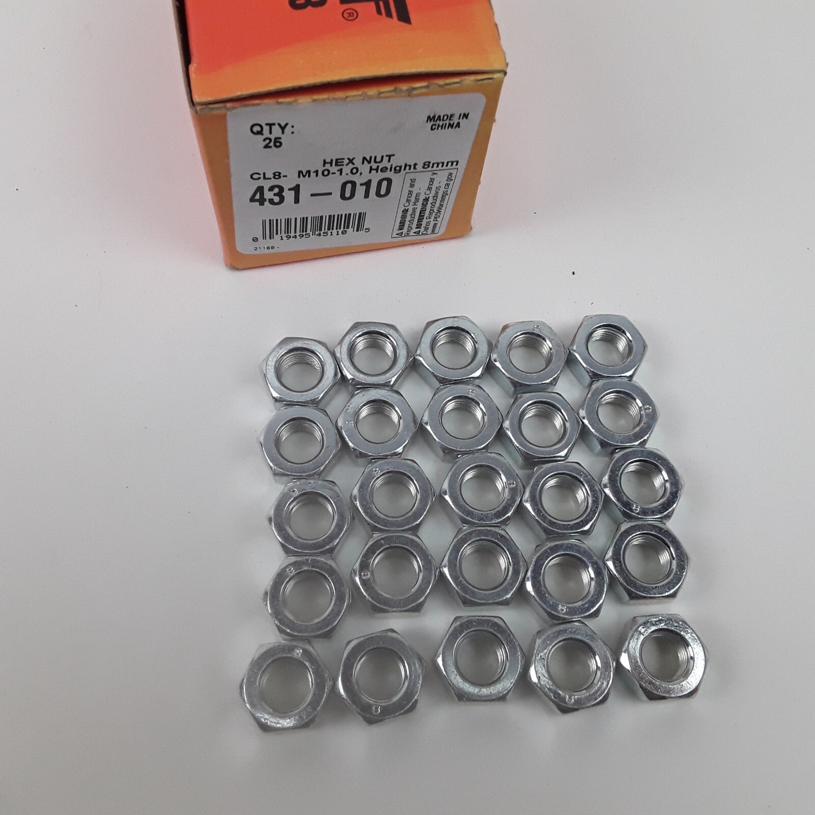 Car Truck Multi-Purpose Hex Nut-Class 8- Thread Size M10-1.0 Height 8mm Pack 26