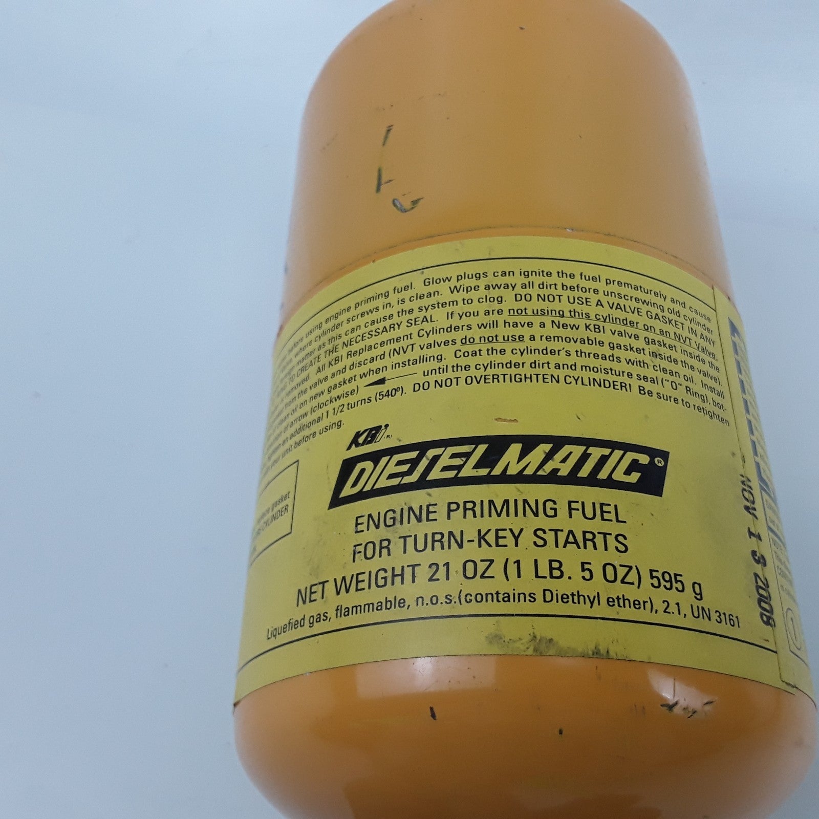 KBi Dieselmatic Single Ether Engine Priming Fuel Cylinder For Turn Key Starts