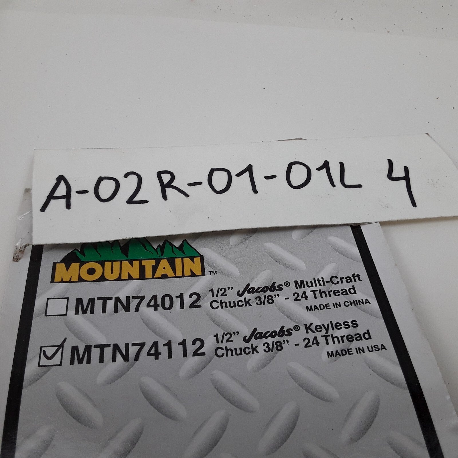 Mountain MTN74012 - 1/2" Jacobs Multi-Craft Chunk 3/8" - 24 Thread Fo Drill
