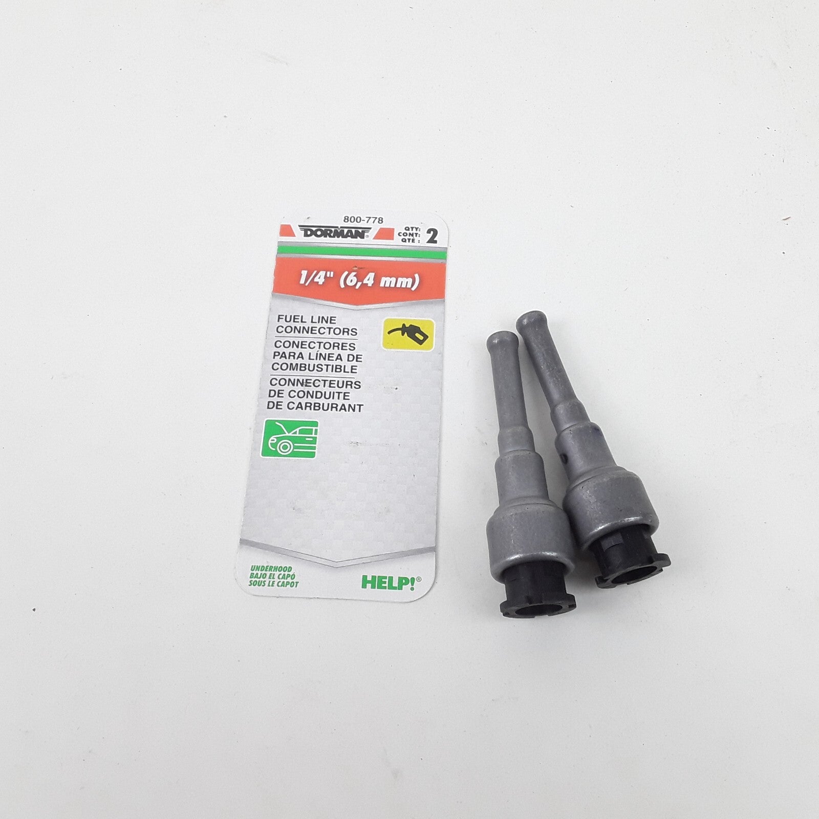 set of 2 Dorman 800-778 Fuel Line Connector Nylon Straight To 1/4 In. Barbed