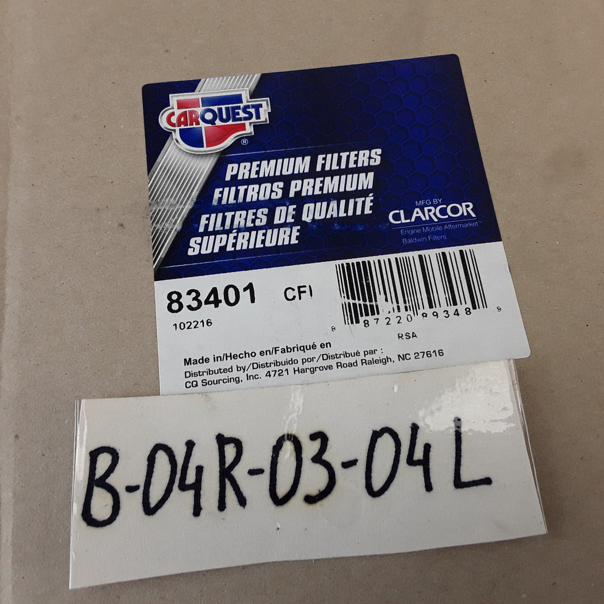 Carquest 83401 Engine Air Filter Axial Seal Element Fits J.C. BamFord Loaders