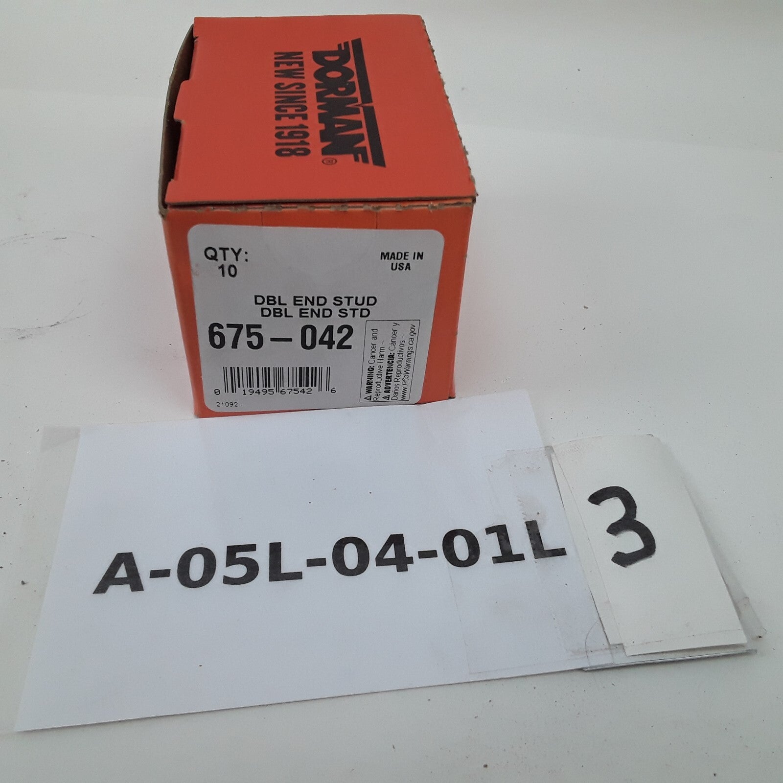 Car Truck Double Ended Stud - 7/16-14 x 13/16 In. and 7/16-20 x 1 In Pack of 10