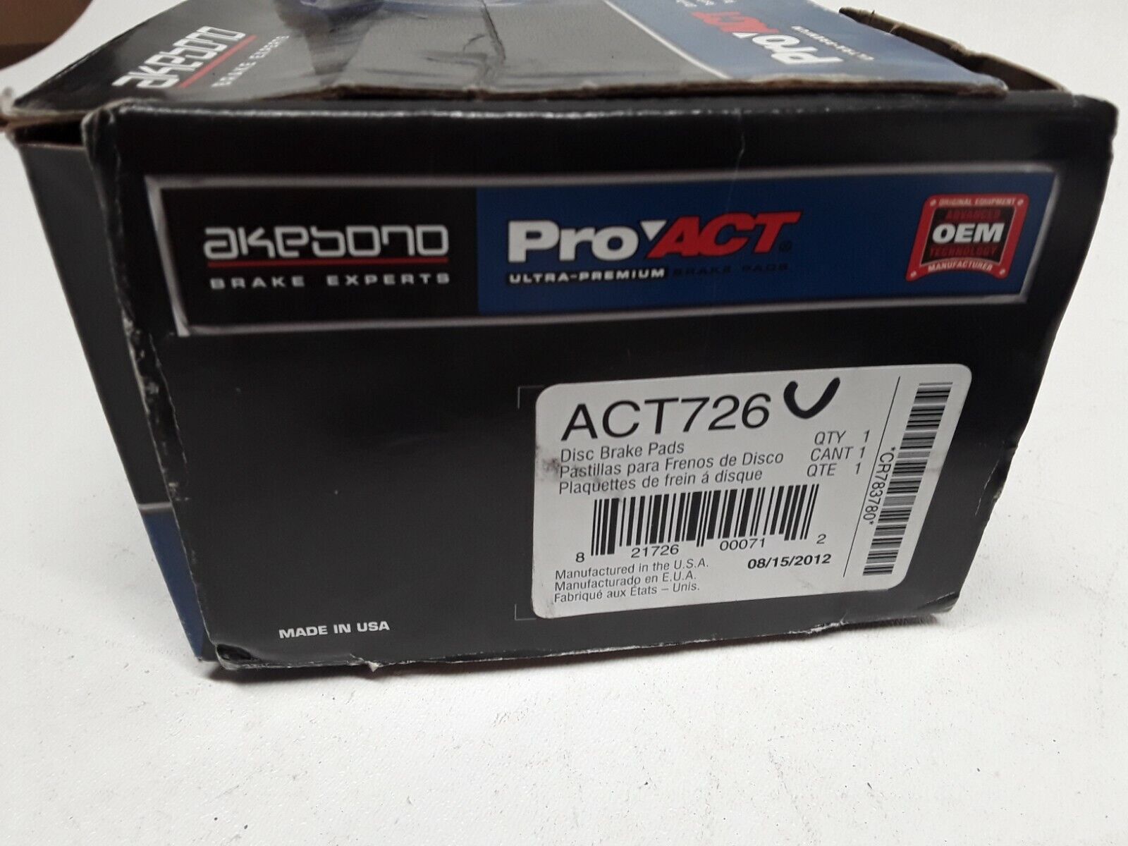 Disc Brake Pads Rear or Front Akebono ACT726 for Blazer,S10,Jimmy,Sonoma,Hombre - HotCarParts