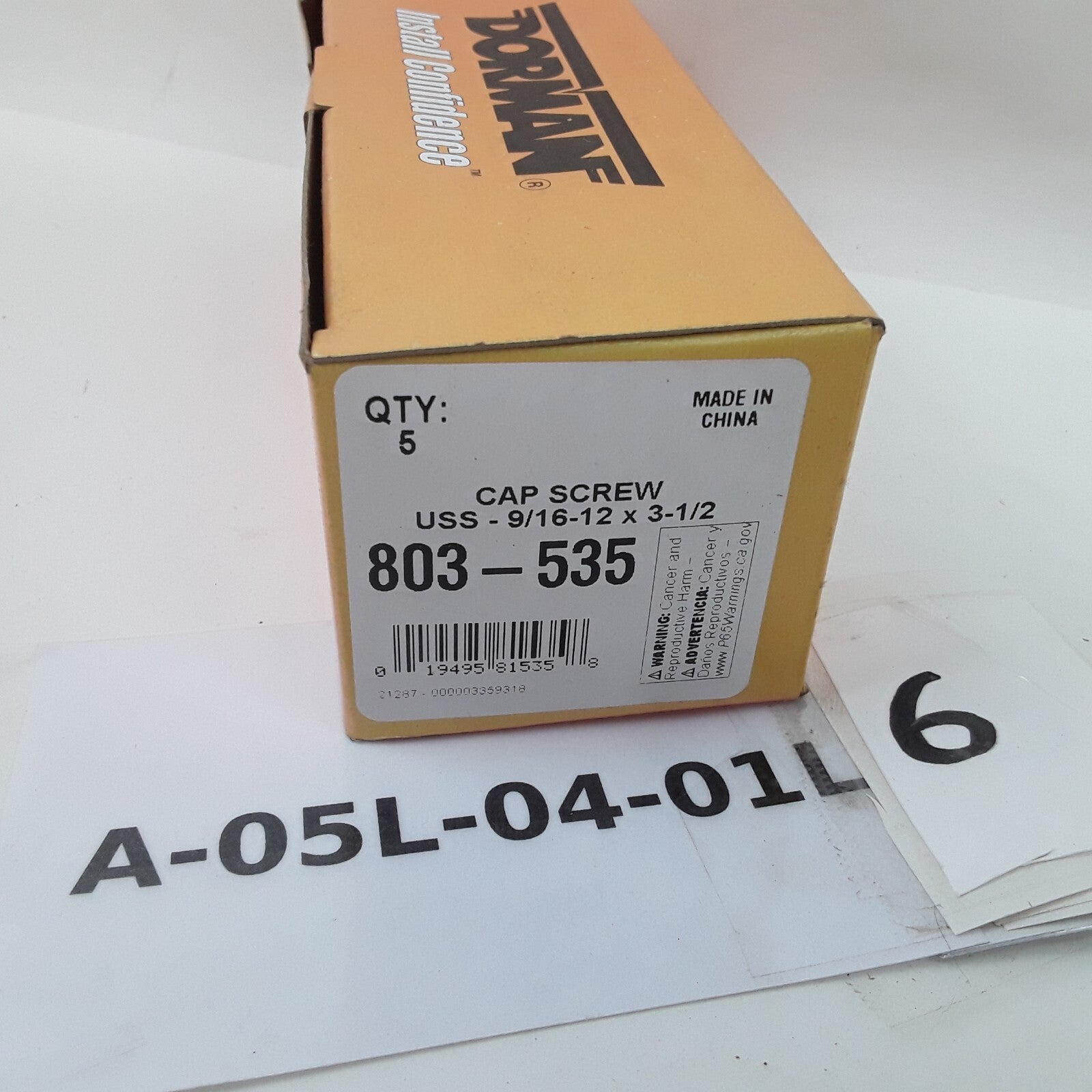 5 pcs Multipurpose Car Truck Bolt Cap Screw-Hex Head-Grade 5- 9/16-12 x 3-1/2 In