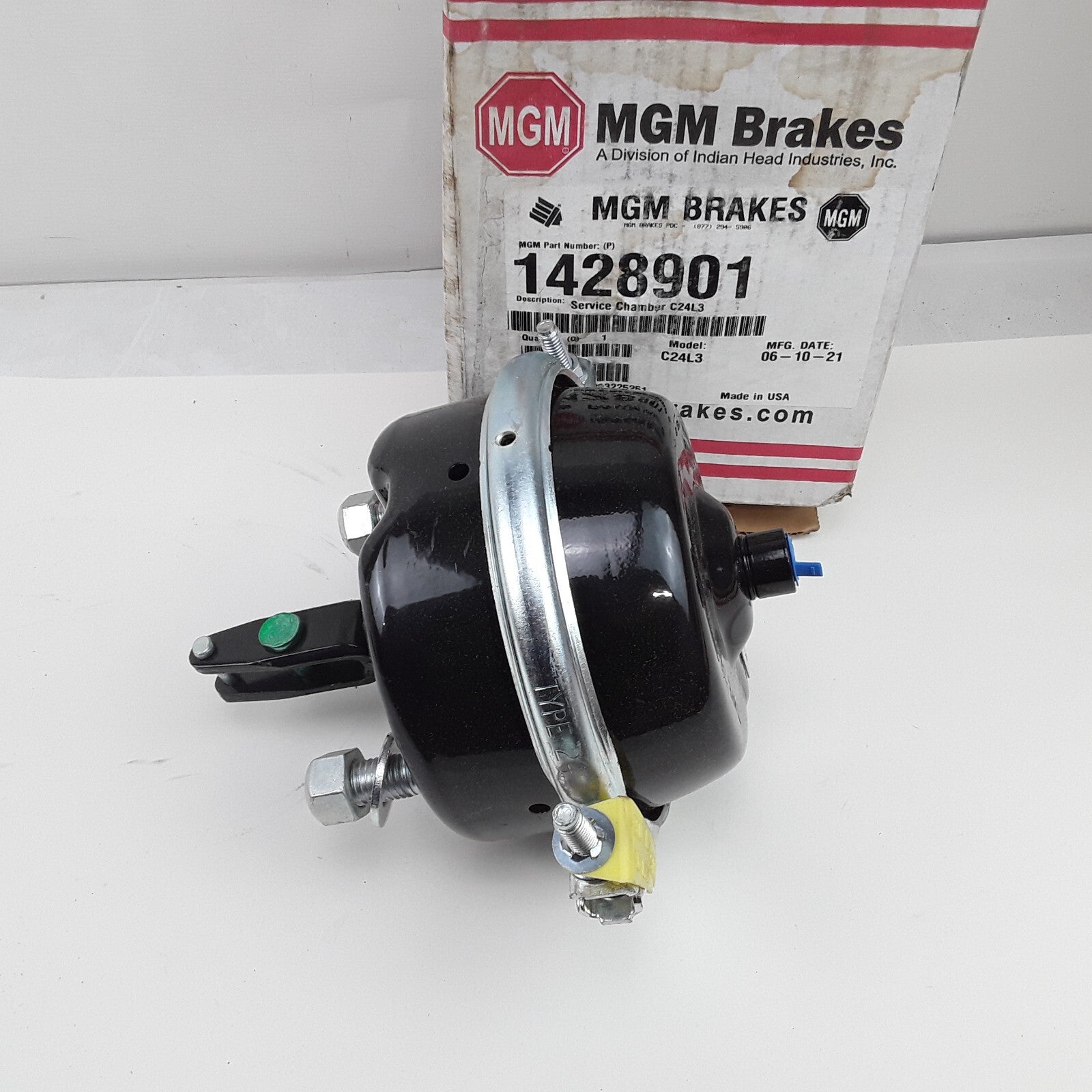 Air Brake Chamber 1428901 ,1428 Series 3" Stroke, Model C24L3, 2.25" Welded Yoke
