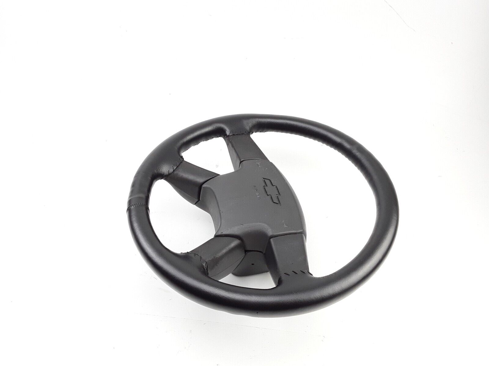 Car Truck Black Leather Steering Wheel Skin Cover 3-5/8" Grip, 14.5-15.5" D - HotCarParts