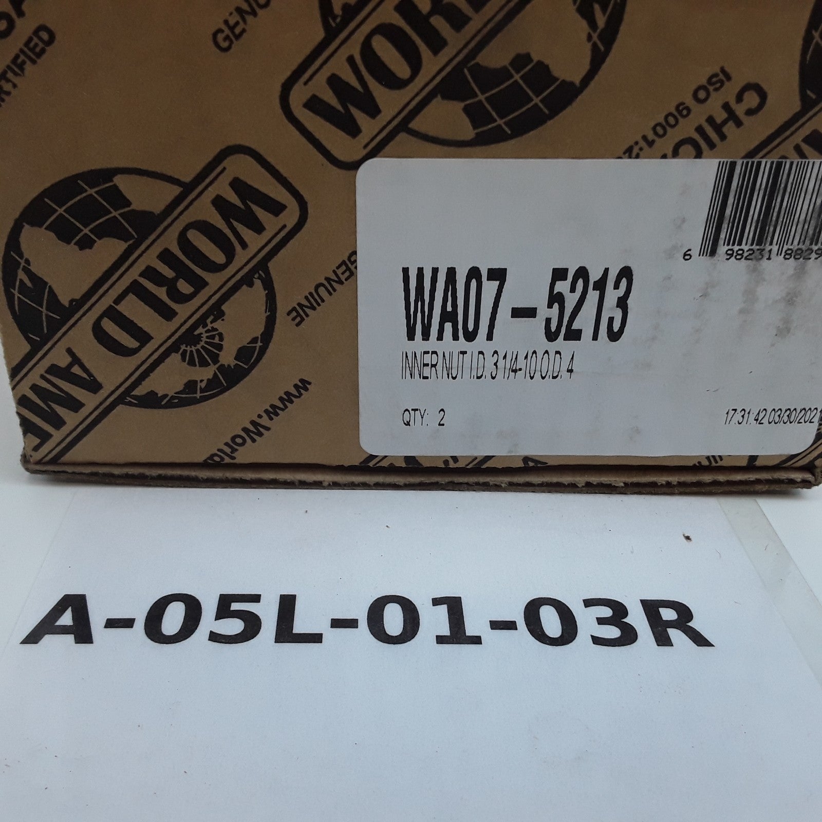 World American WA07-5213 - Spindle Nut - Inner, 3 1/4 in.-10 OD Heavy Duty