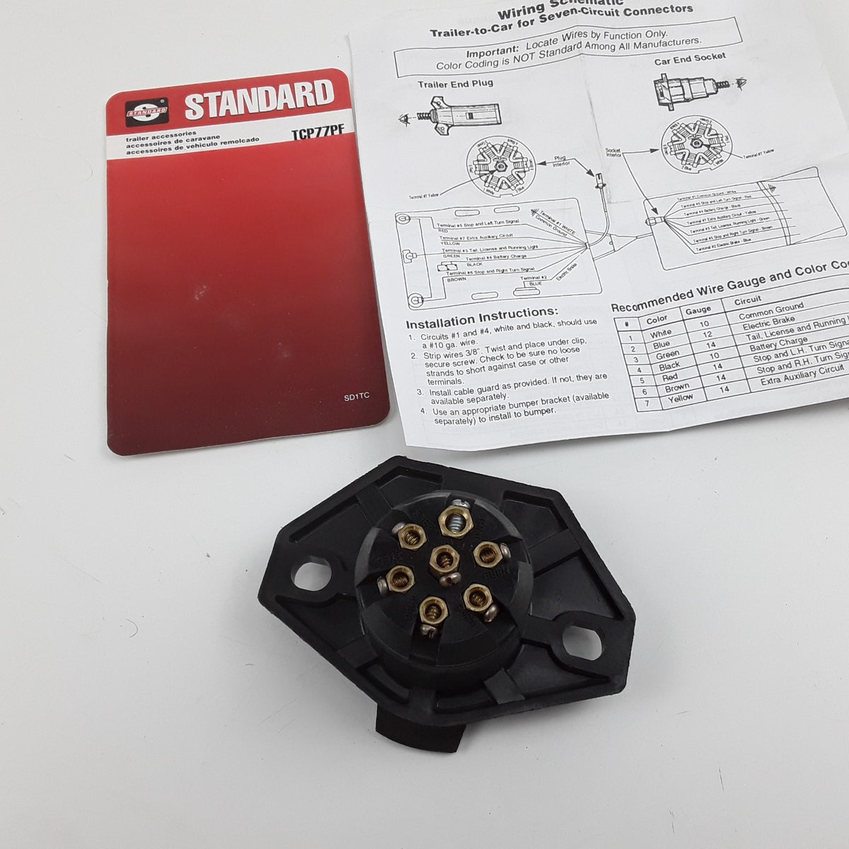 7 Pin Wire Trailer Plug Light Connector Female Standard Ignition TCP77PF