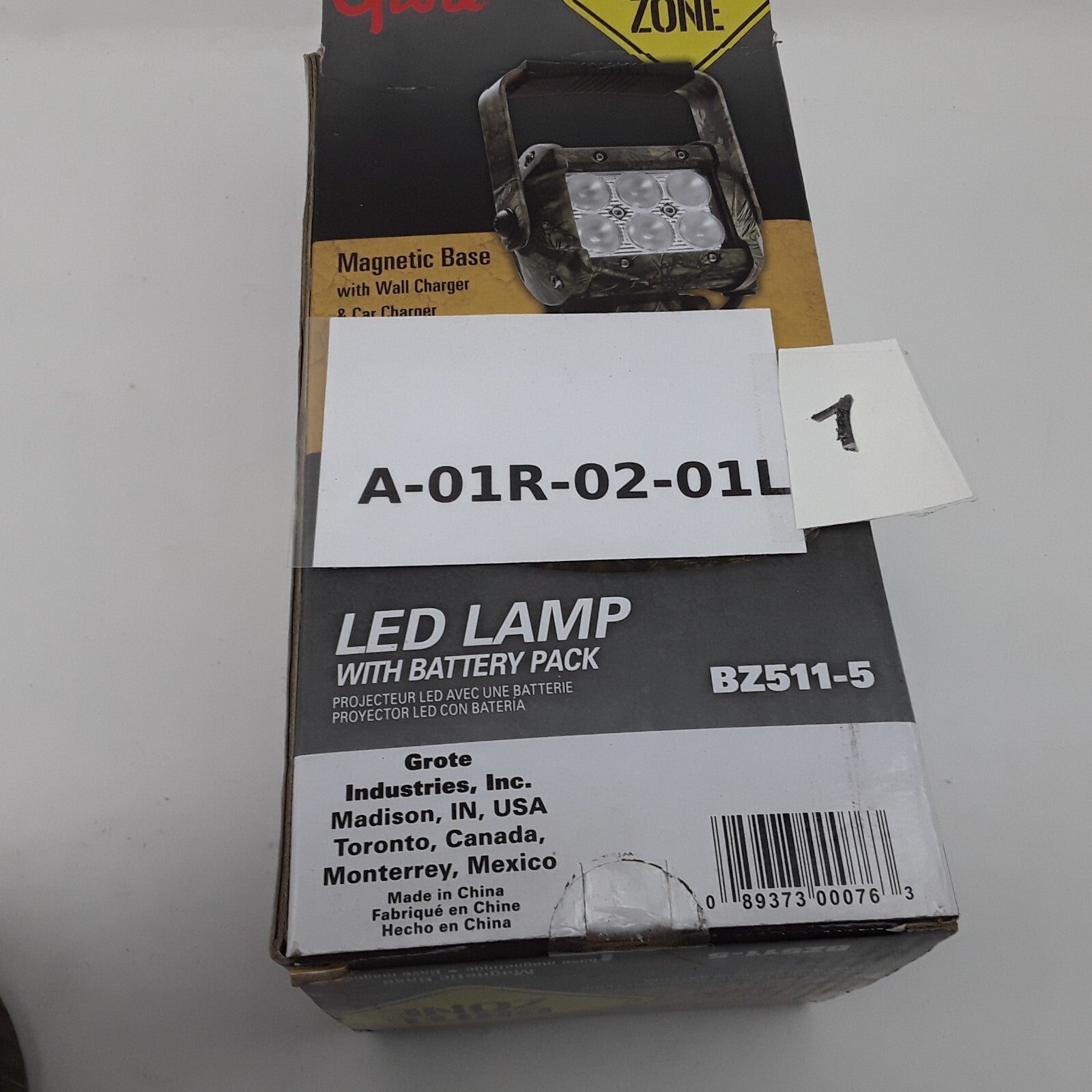 Grote BZ511-5 LED Lamp With Battery Pack for Hand Held Work Light Magnetic Base