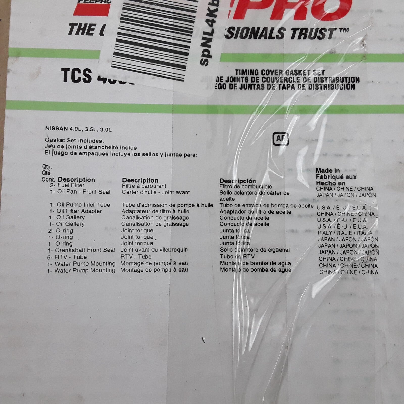 TCS 45997 Engine Timing Cover Gasket Set Fits Suzuki Infiniti Nissan (2001-2019)