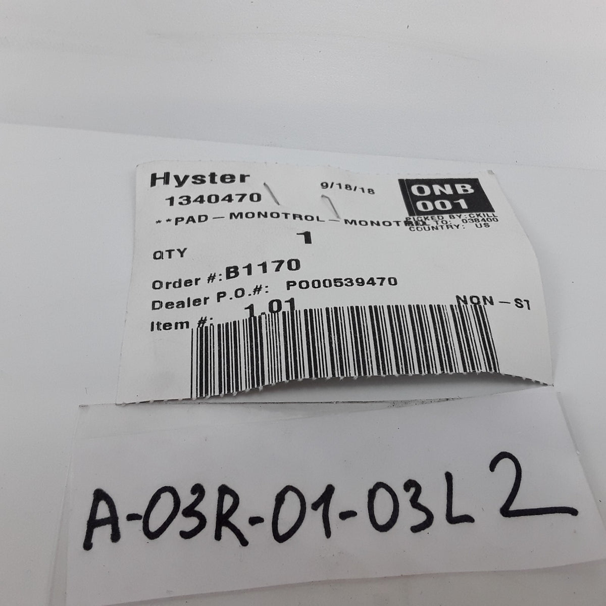 Genuine Hyster 1340470 Forklift Trucks Pedal Pad 5800475-27 Yale Monotrol System