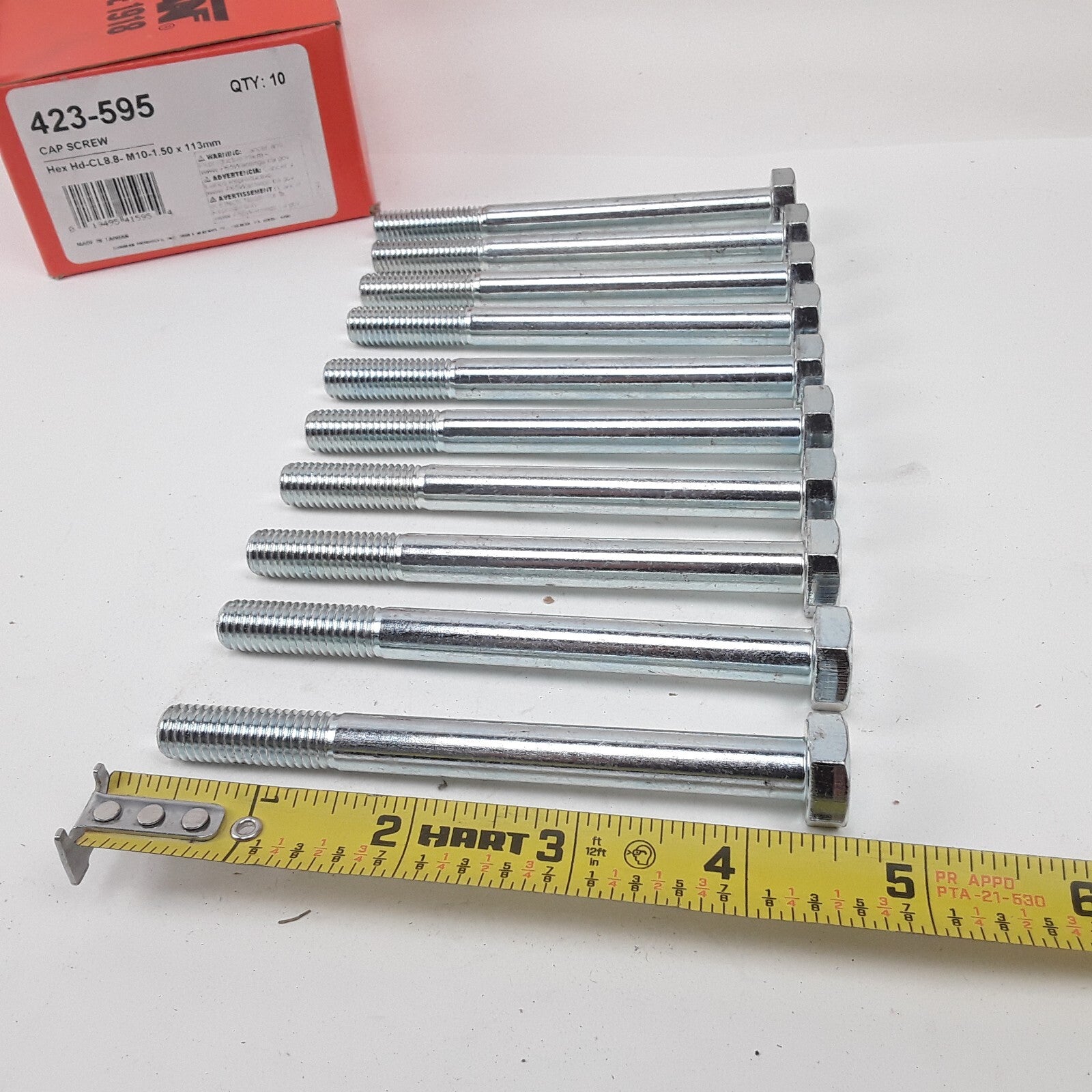 5 pcs Multipurpose Car Truck Bolt Cap Screw-Hex Head-Class 8.8- M10-1.50 x 113mm