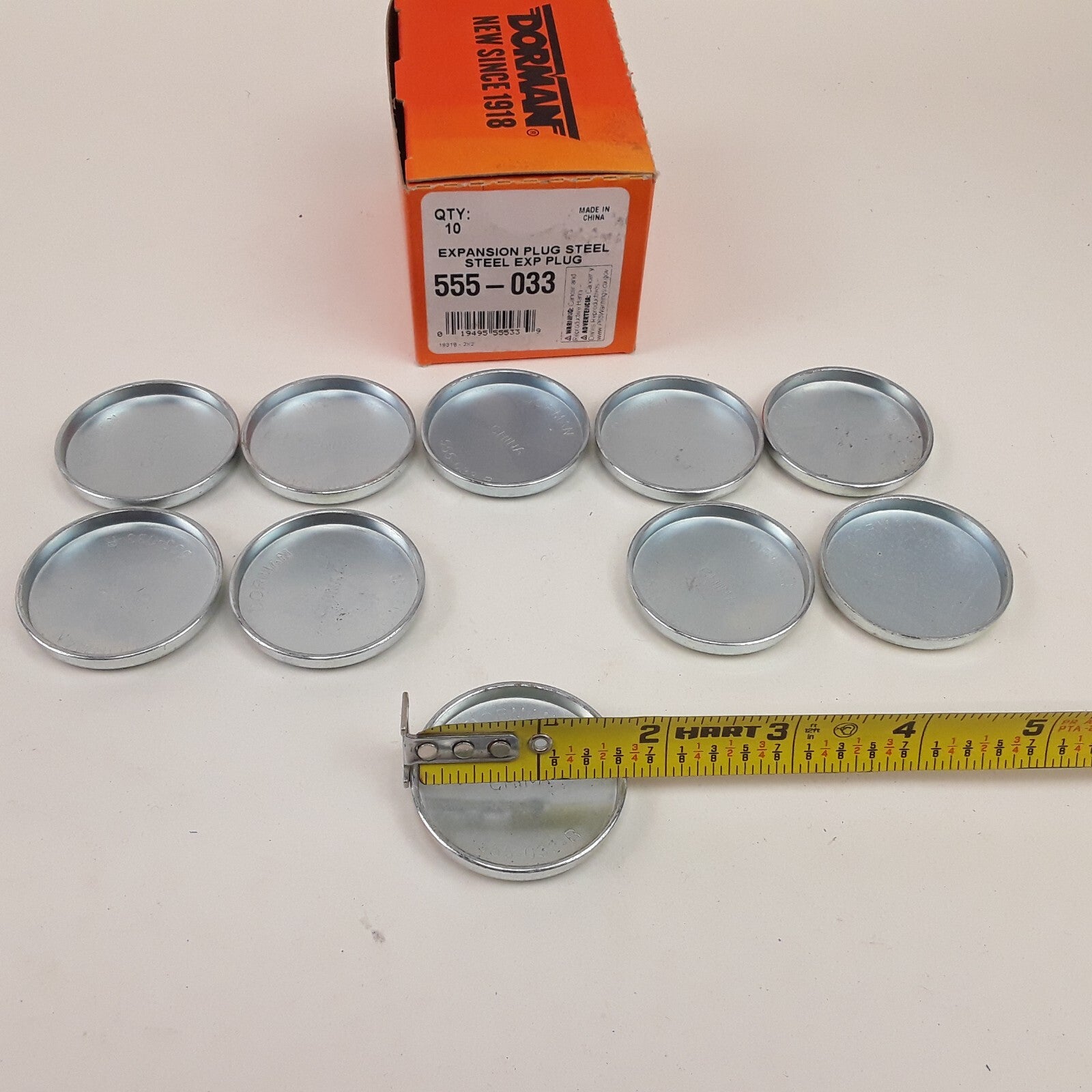 Steel Cup Expansion Plug 1-45/64 In. SC Height 0.270 Fits Chrysler Dodge Ford