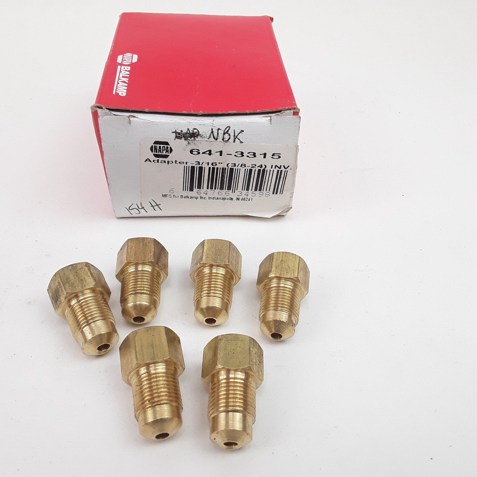Set of 6 Car Truck Brass Adapter, Female(3/8-24 Inverted), Male(M12x1.0 Bubble)