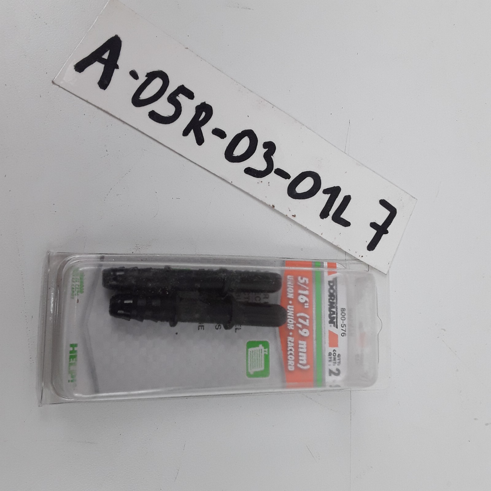 5/16 In. HVAC Heater Hose Connector, Straight To 5/16 In. Barbed Pack of 2