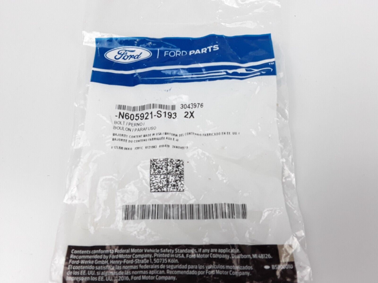 Genuine Ford Bolt N605921-S193 For 1999 2000-2010 F-250 F-350 F-450 Super Duty - HotCarParts