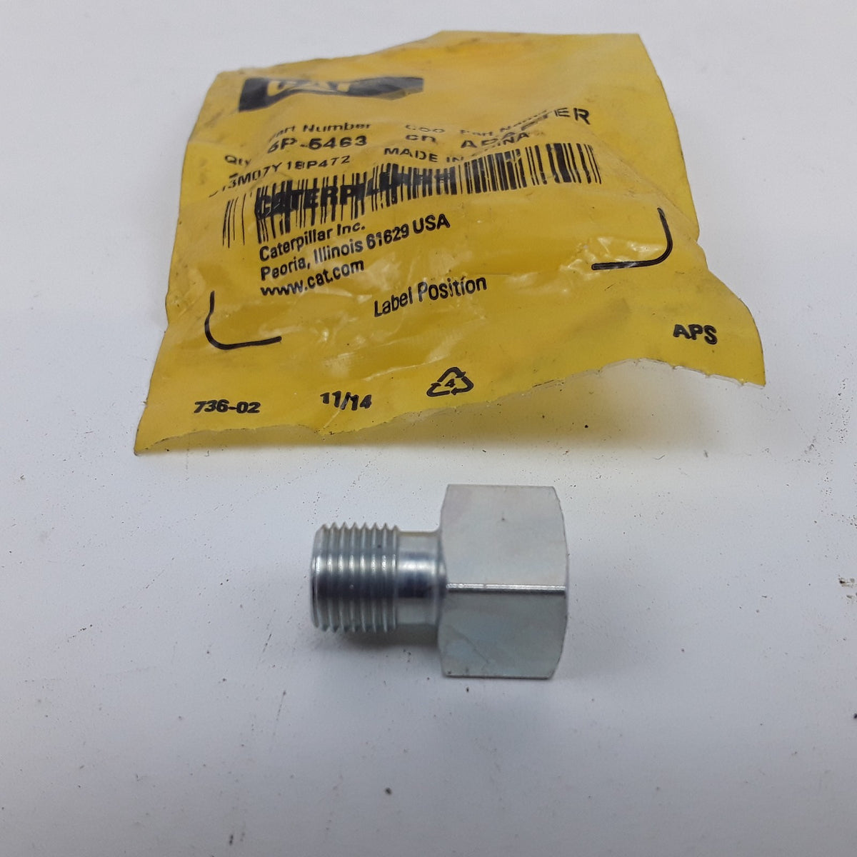 Cat 5P-5463 22 mm Long Straight Adapter (NPSM to NPTF) For Chassis Arrangement