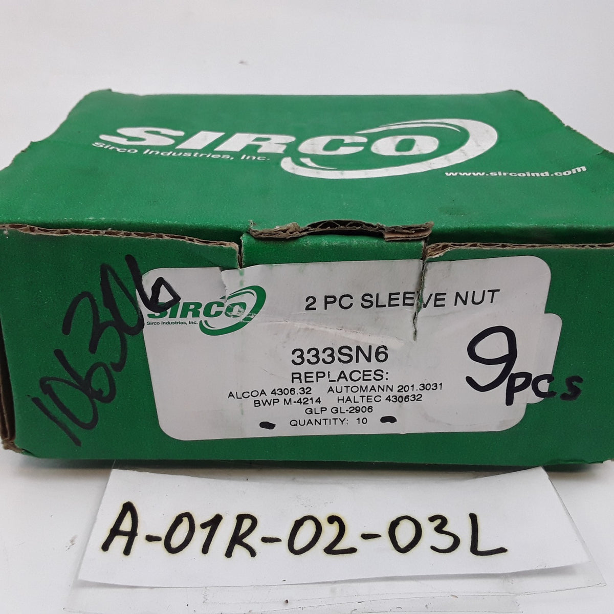 SIRCO 333SN6 Nut M22-1.5 x 6mm 9-Pieces Sleeve Nut p/n 333SN6 430632 M-4214