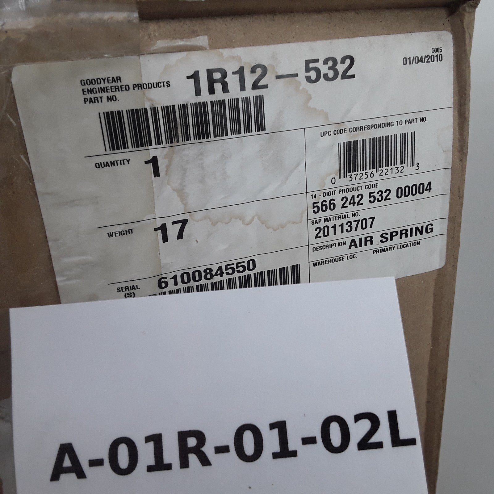 Goodyear 1R12-532 Cushion Rolling Lobe Air Springs High Performance Heavy Duty