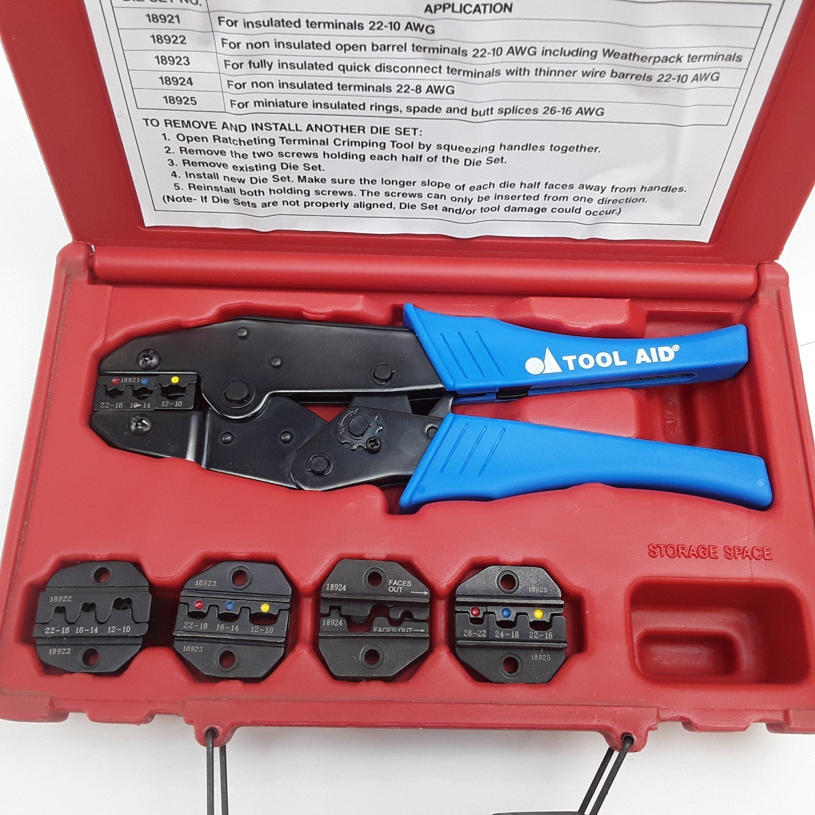 Tool Aid 18920 Ratcheting Terminal Crimping Kit Professional Automotive Tools