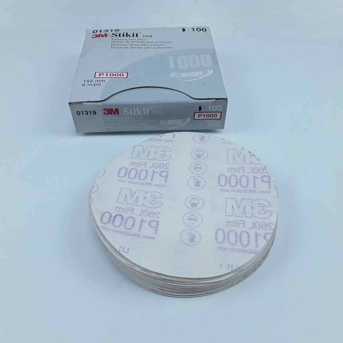 3M Stikit Finishing Film Abrasive Disc 260L 01319 6 in P1000 100 PCS Per Carton